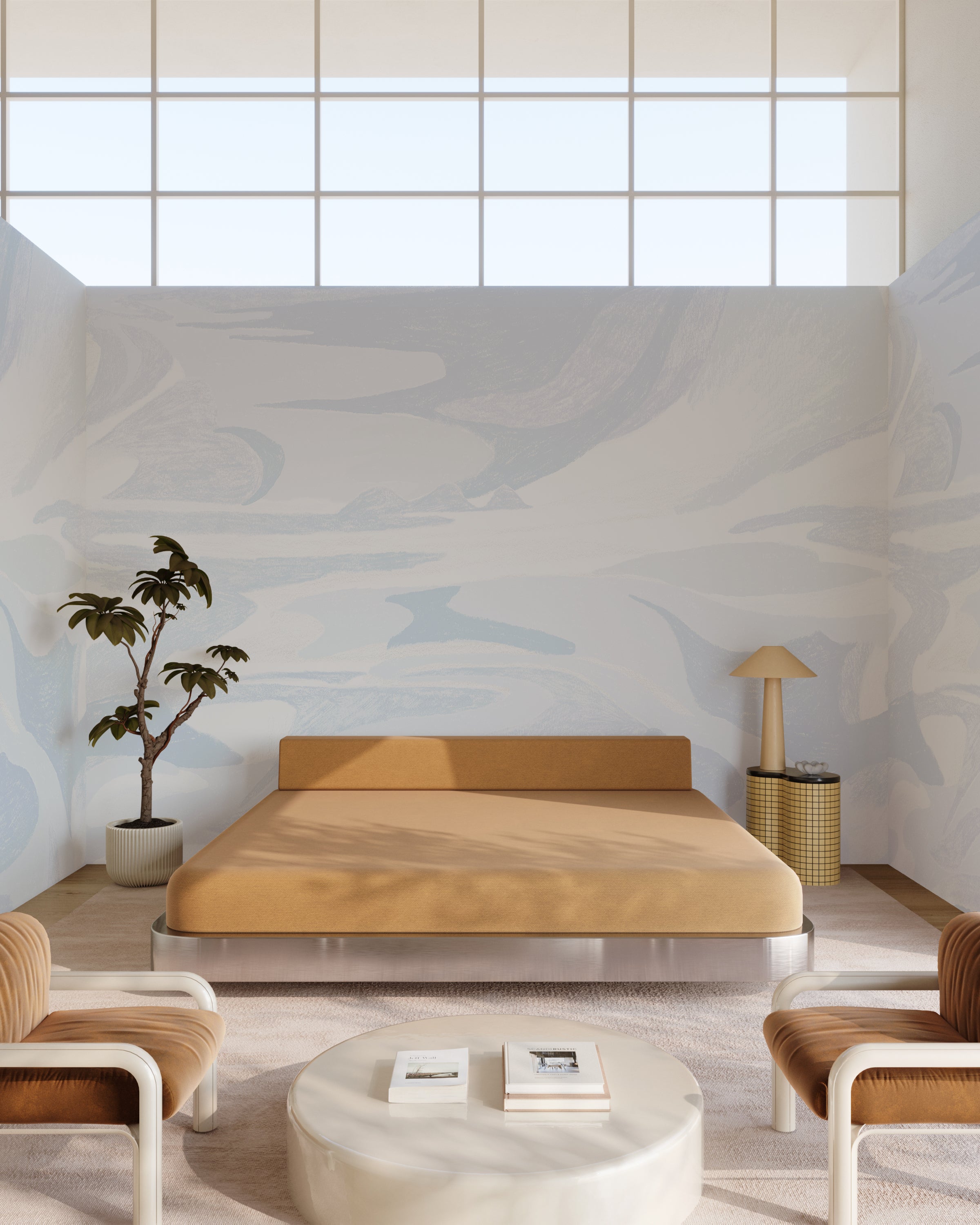 American Landscape© Mural Wallpaper in french blue