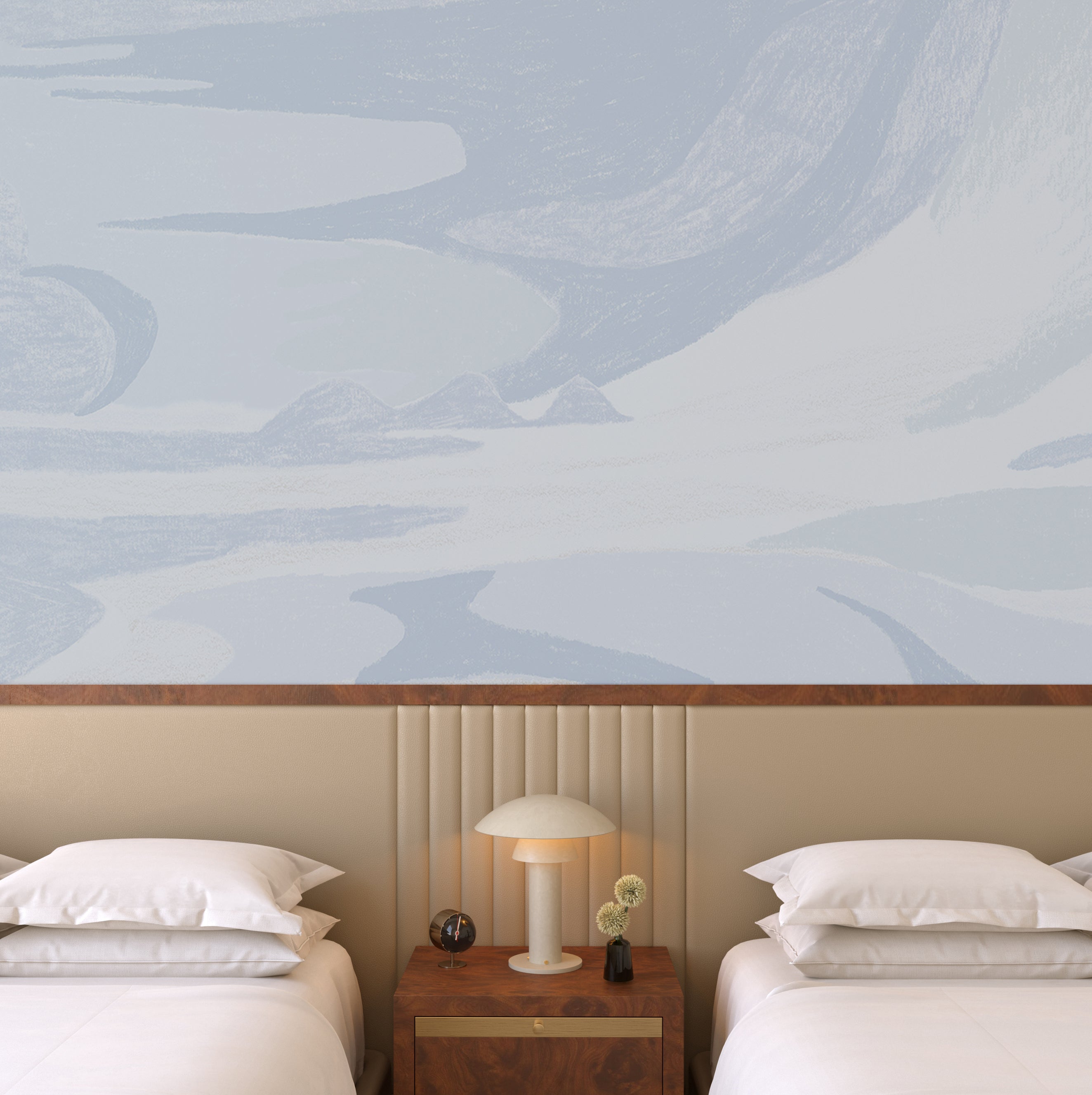 American Landscape© Mural Wallpaper in french blue