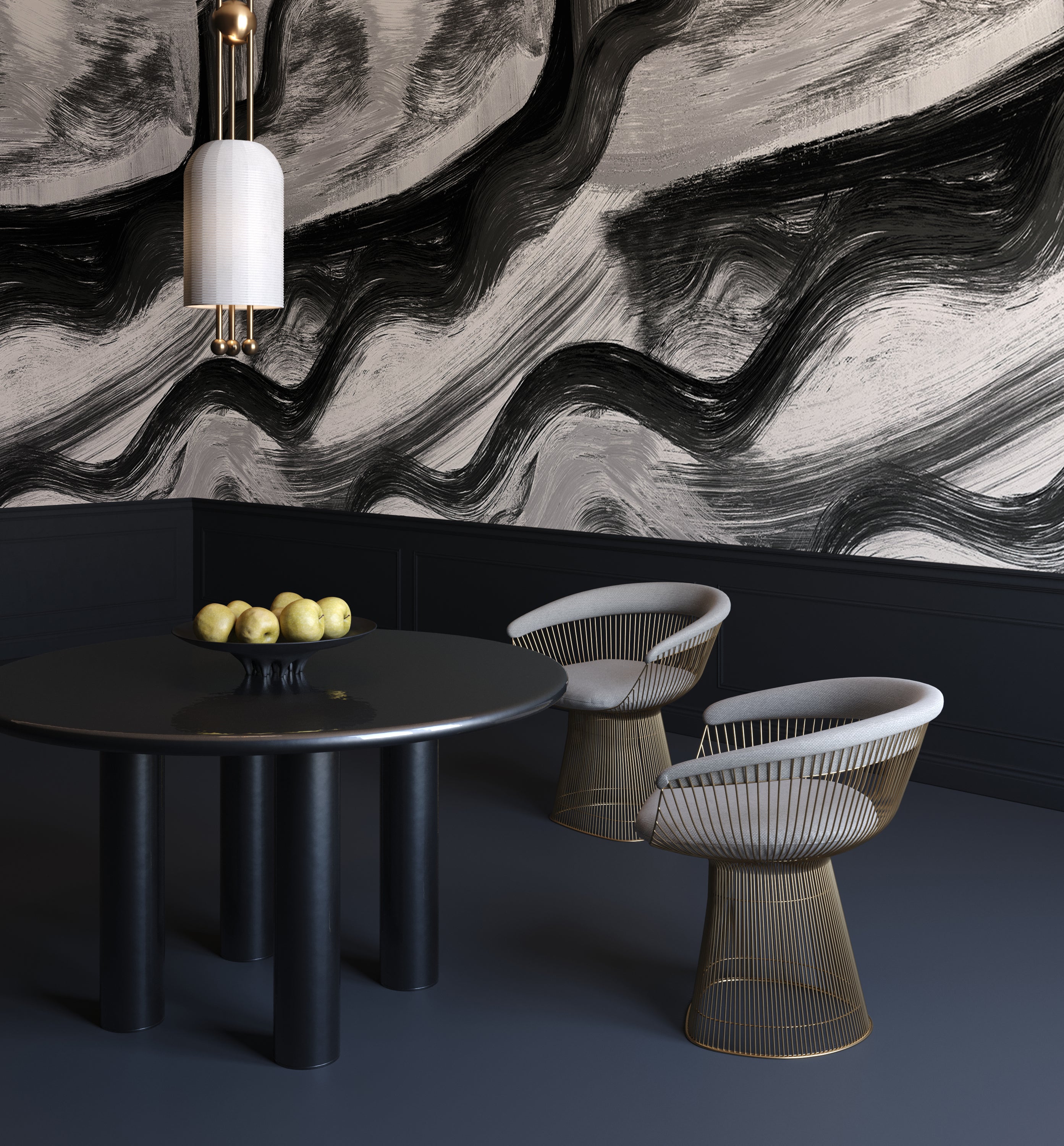 Modern Art© Mural Wallpaper in black + creme