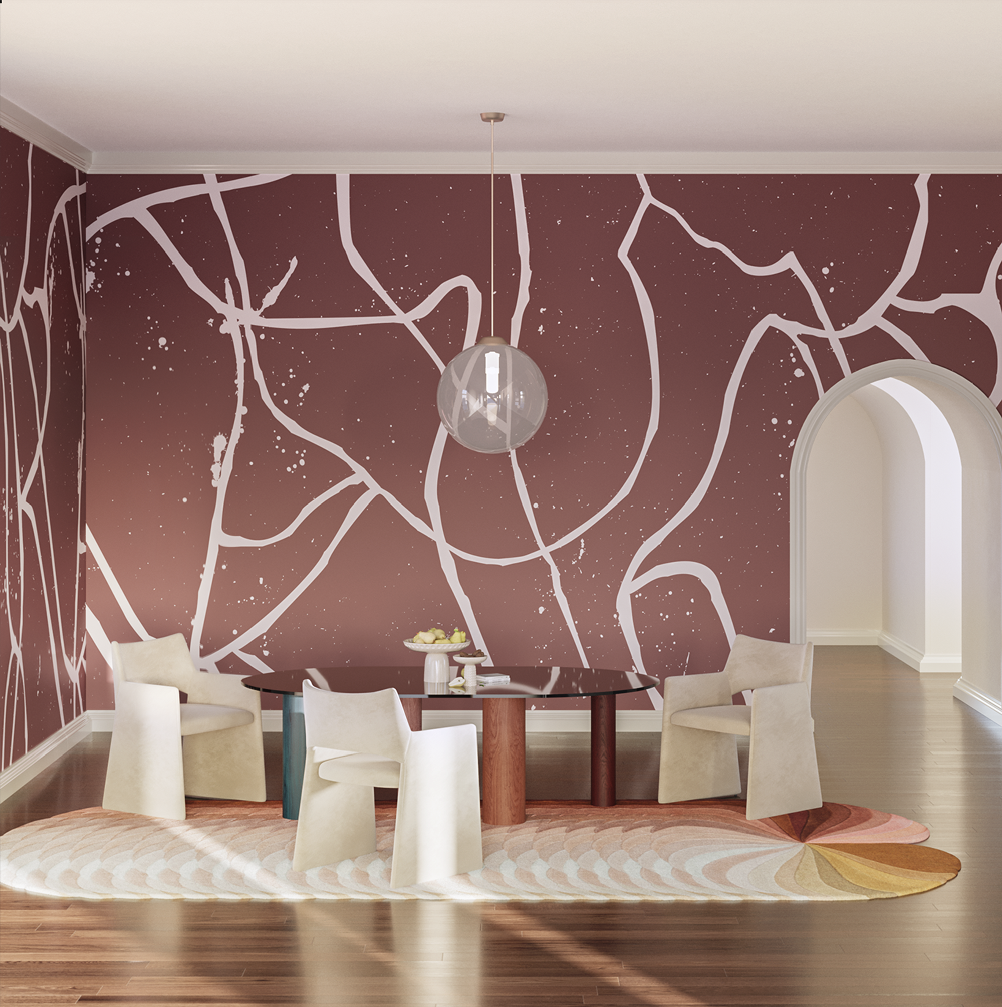 Playground© Mural Wallpaper in Crimson