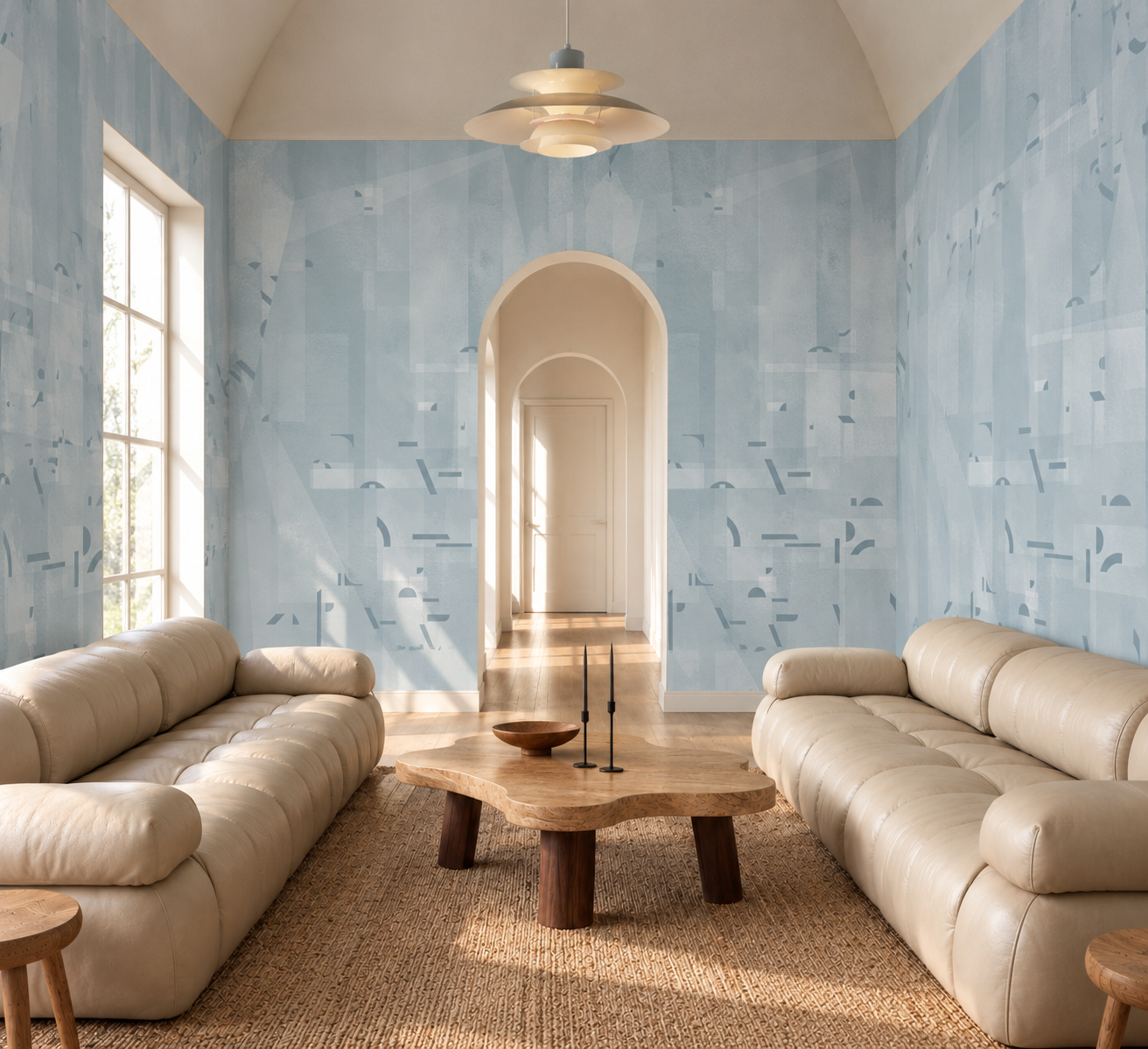 Shape Shifter© Mural Wallpaper in Stardust Blue