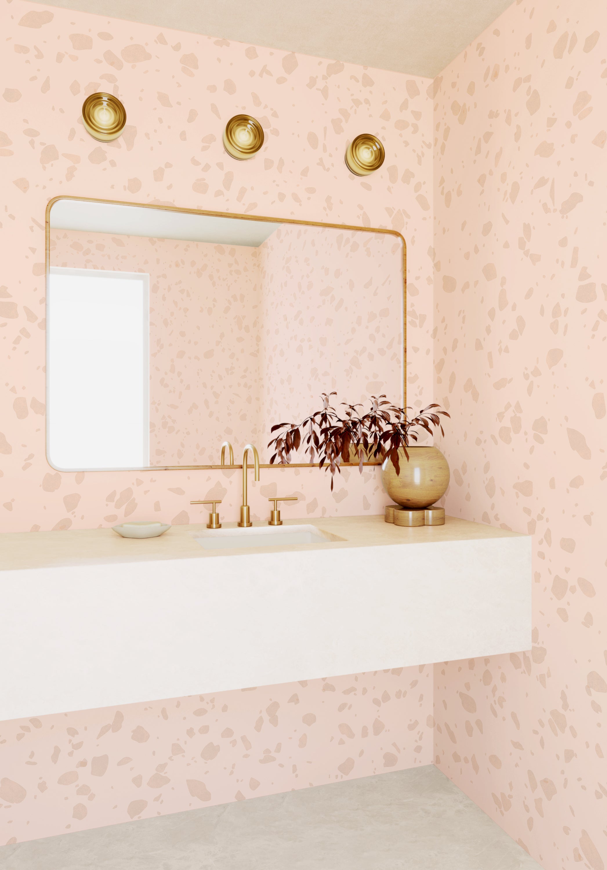 Terrazzo II© Wallpaper in Blush