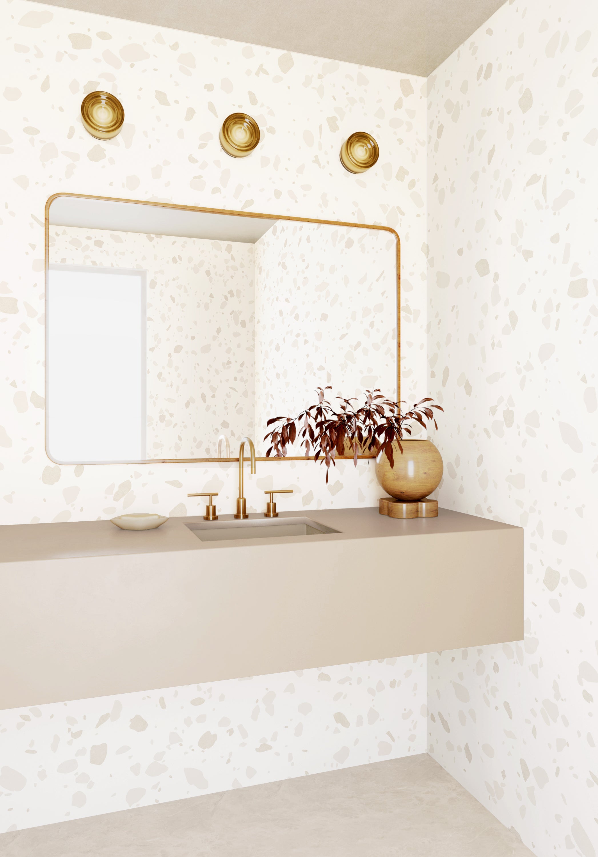 Terrazzo II© Wallpaper in Bone