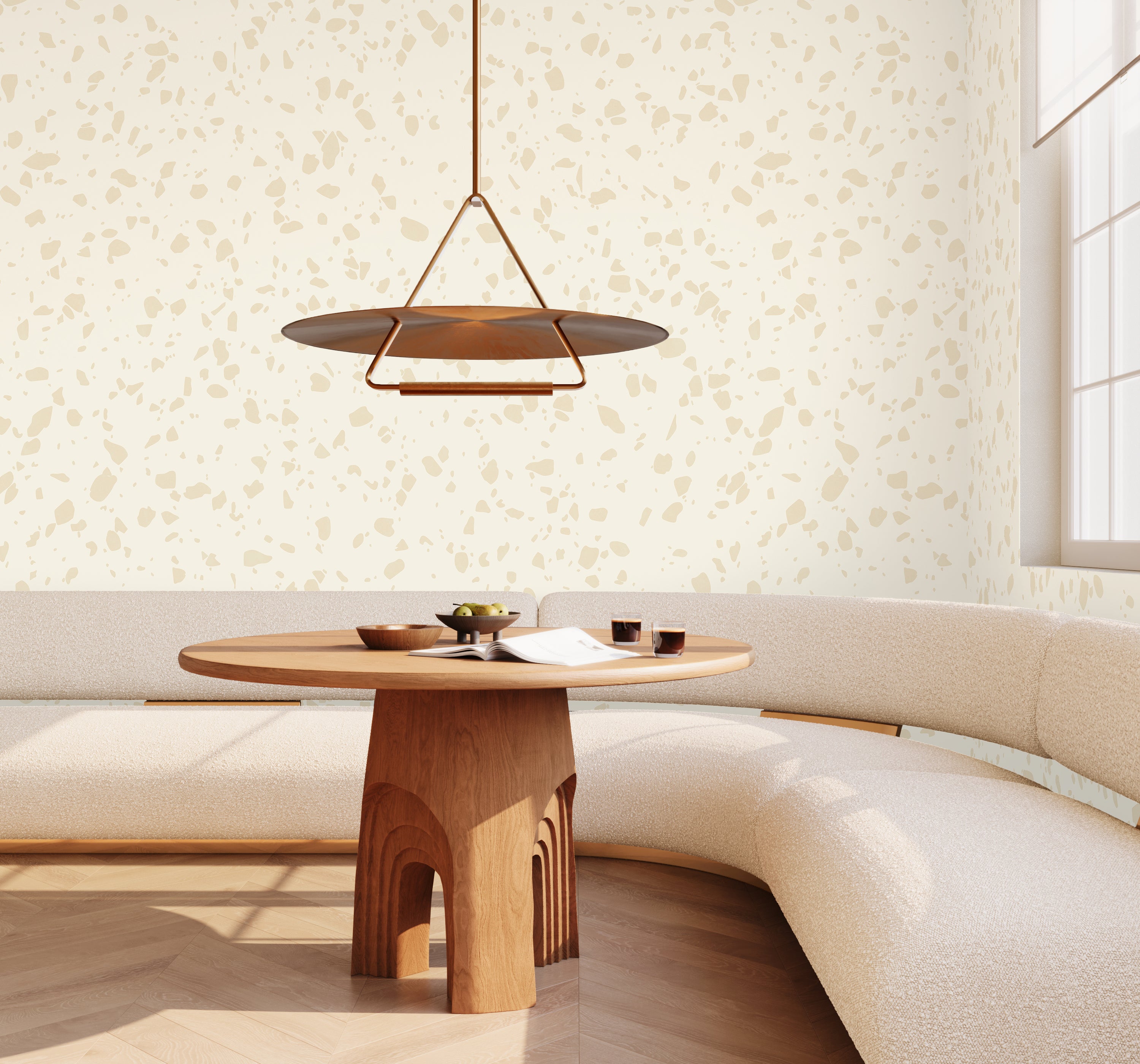 Terrazzo II© Wallpaper in Creme