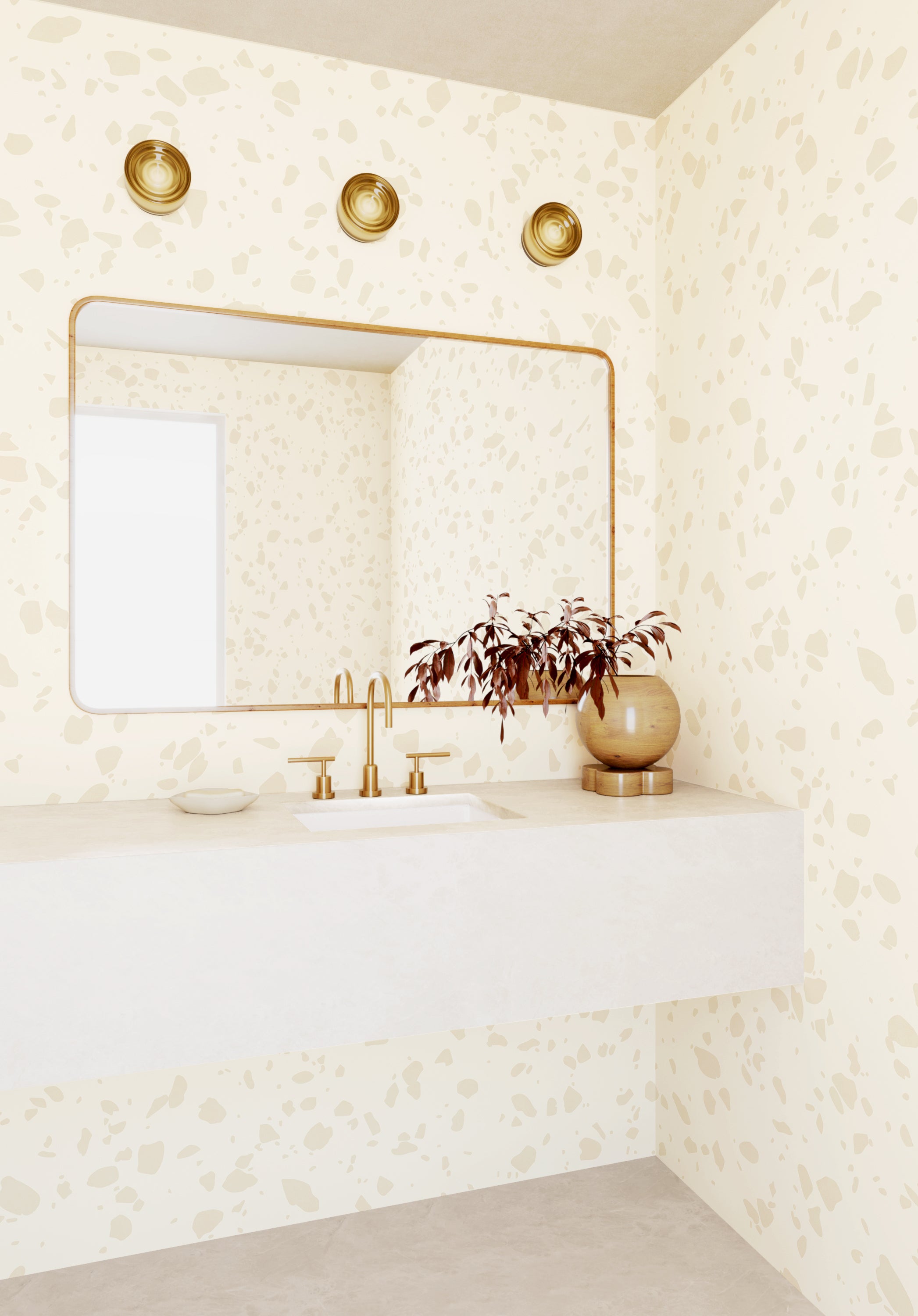 Terrazzo II© Wallpaper in Creme