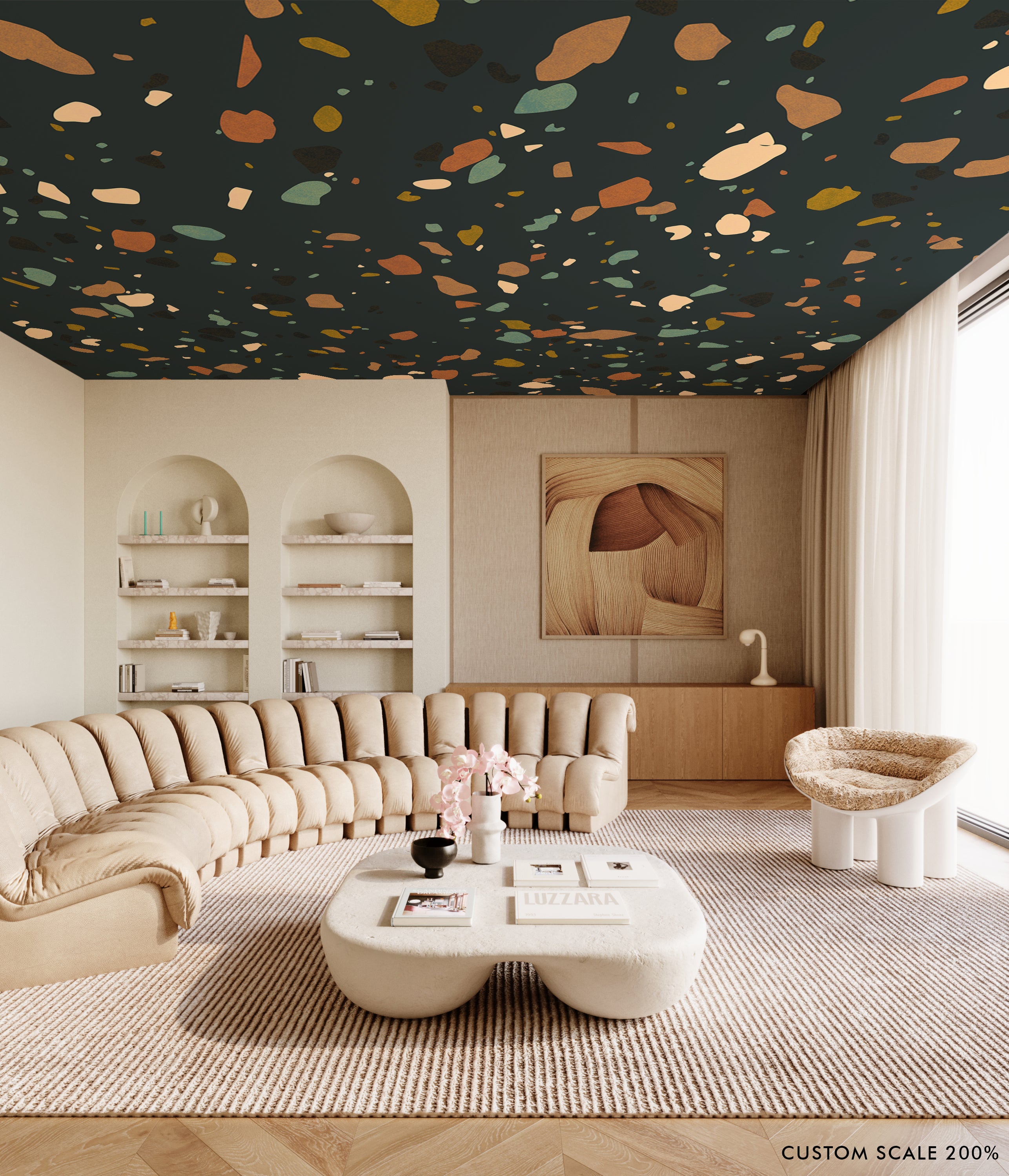 Terrazzo II© Wallpaper in Multicolor Black