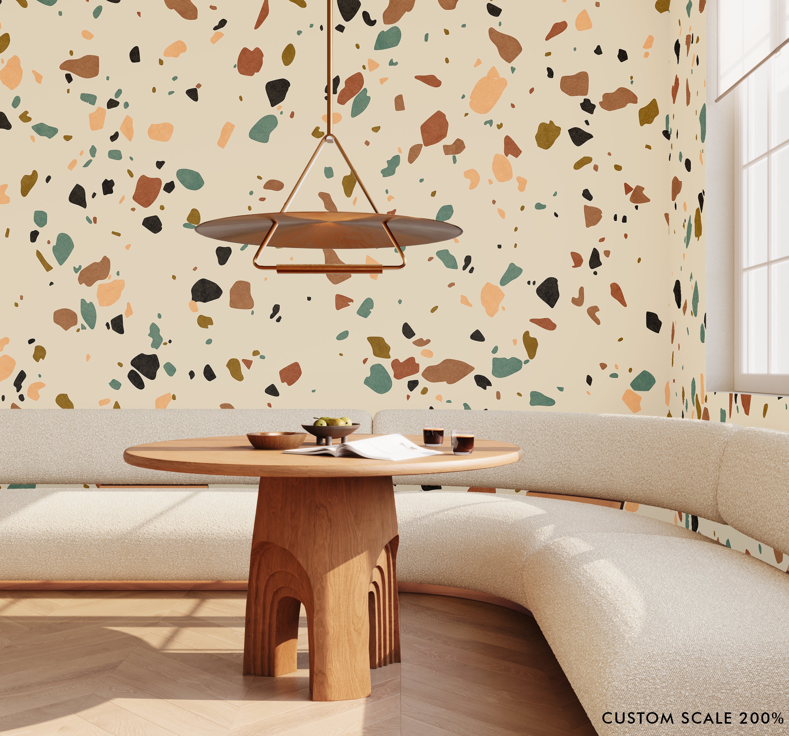 Terrazzo II© Wallpaper in Multicolor Creme
