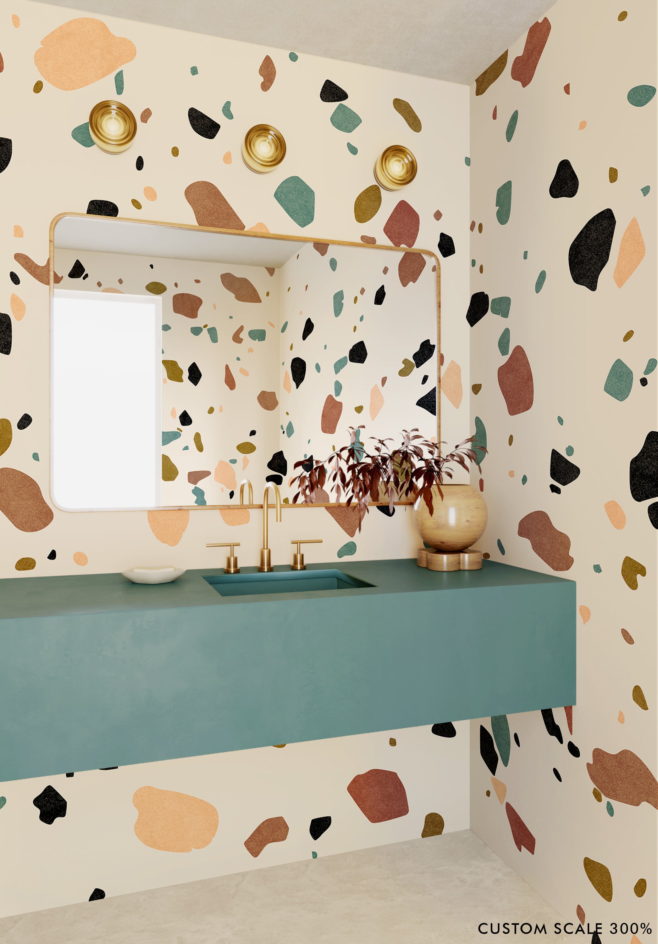 Terrazzo II© Wallpaper in Multicolor Creme