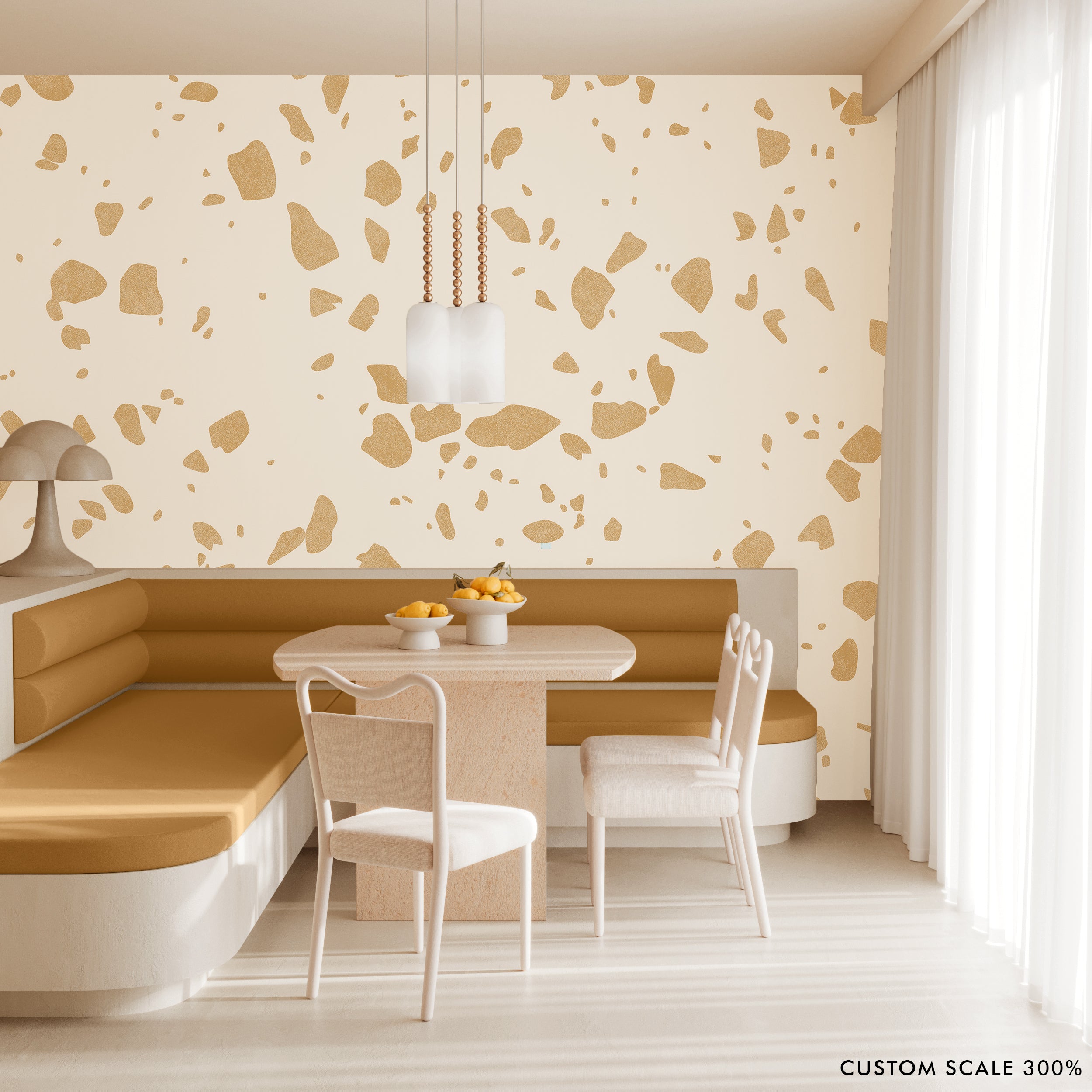 Terrazzo II© Wallpaper in Mustard