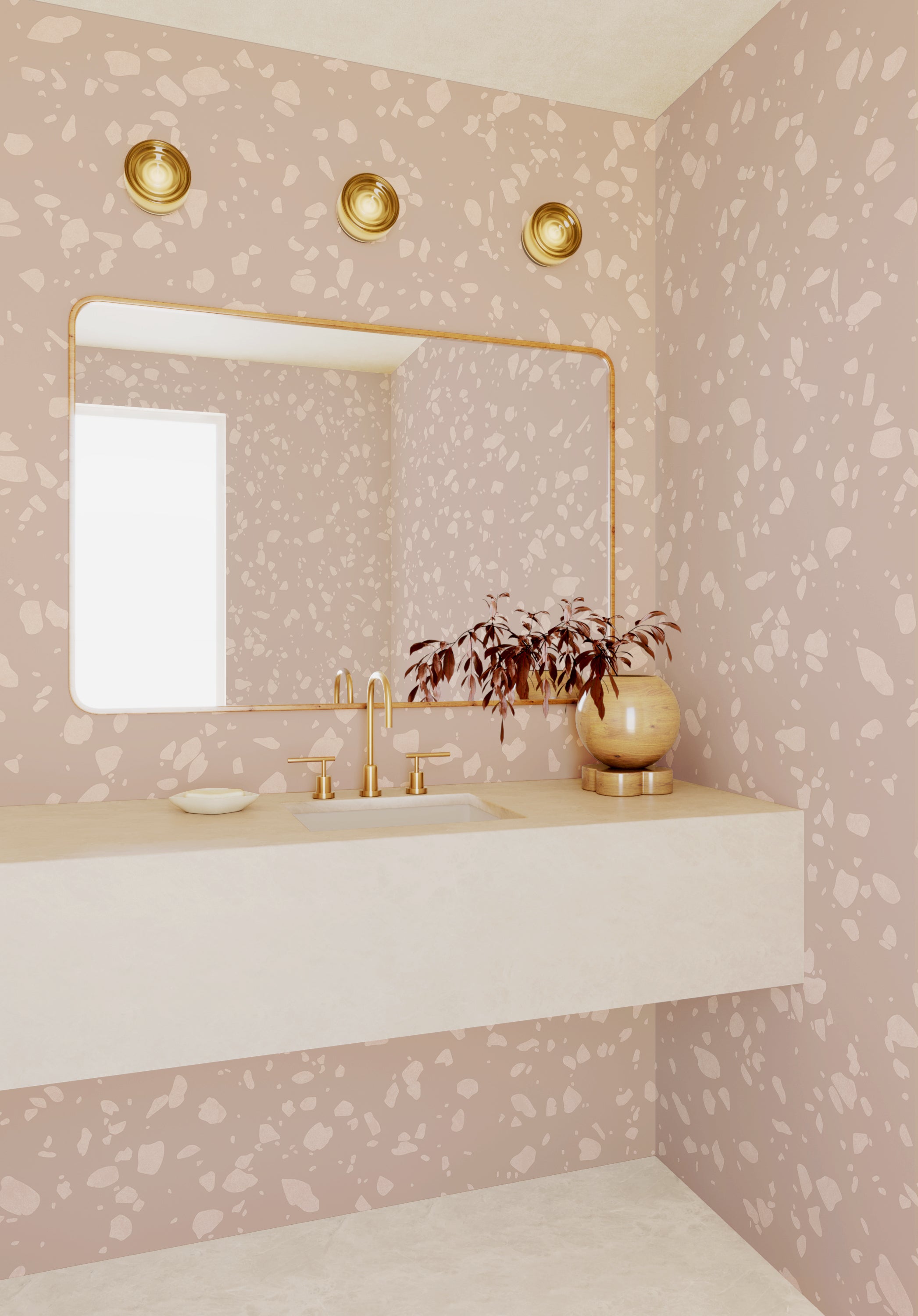 Terrazzo II© Wallpaper in Petal