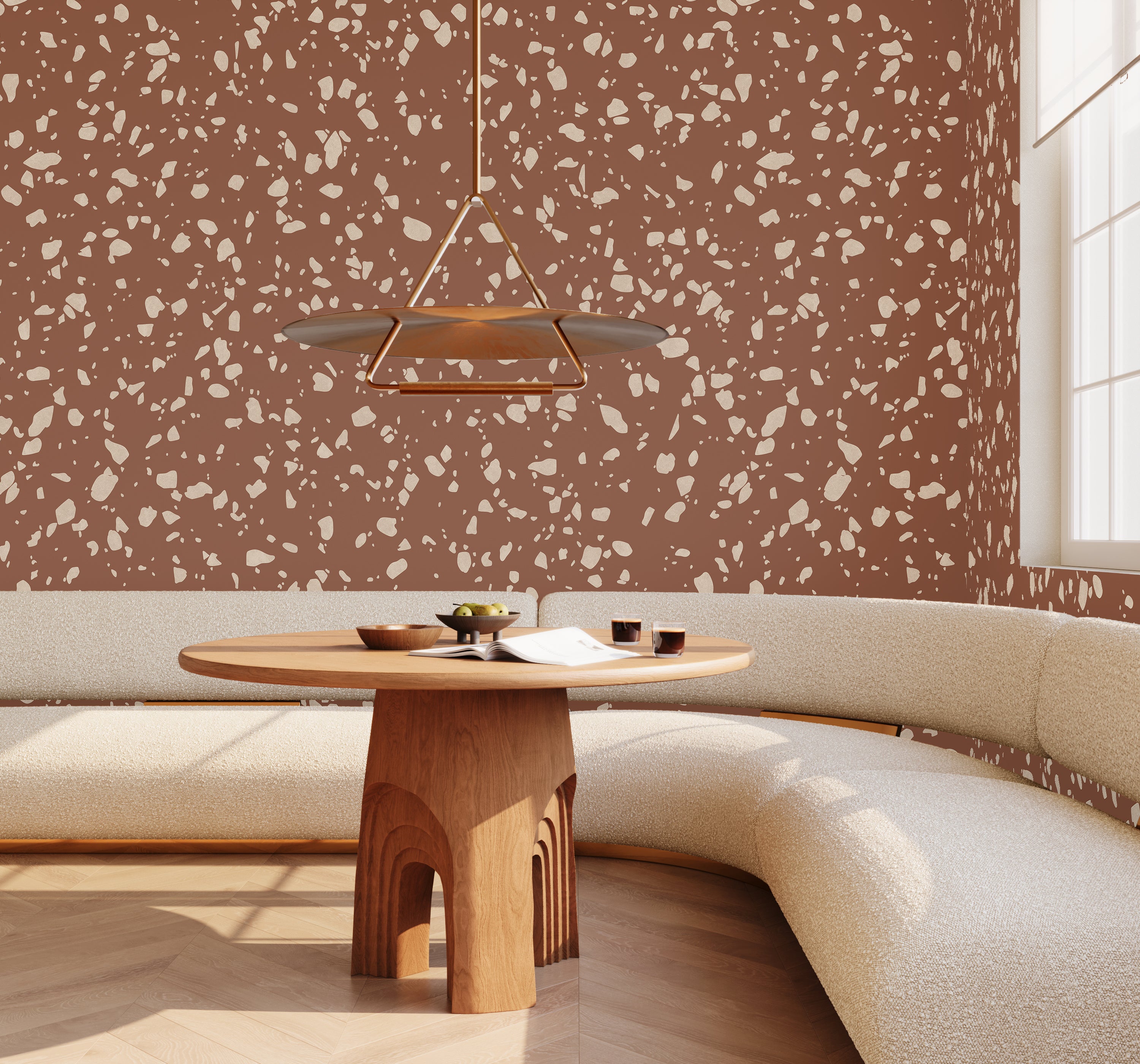 Terrazzo II© Wallpaper in Sienna