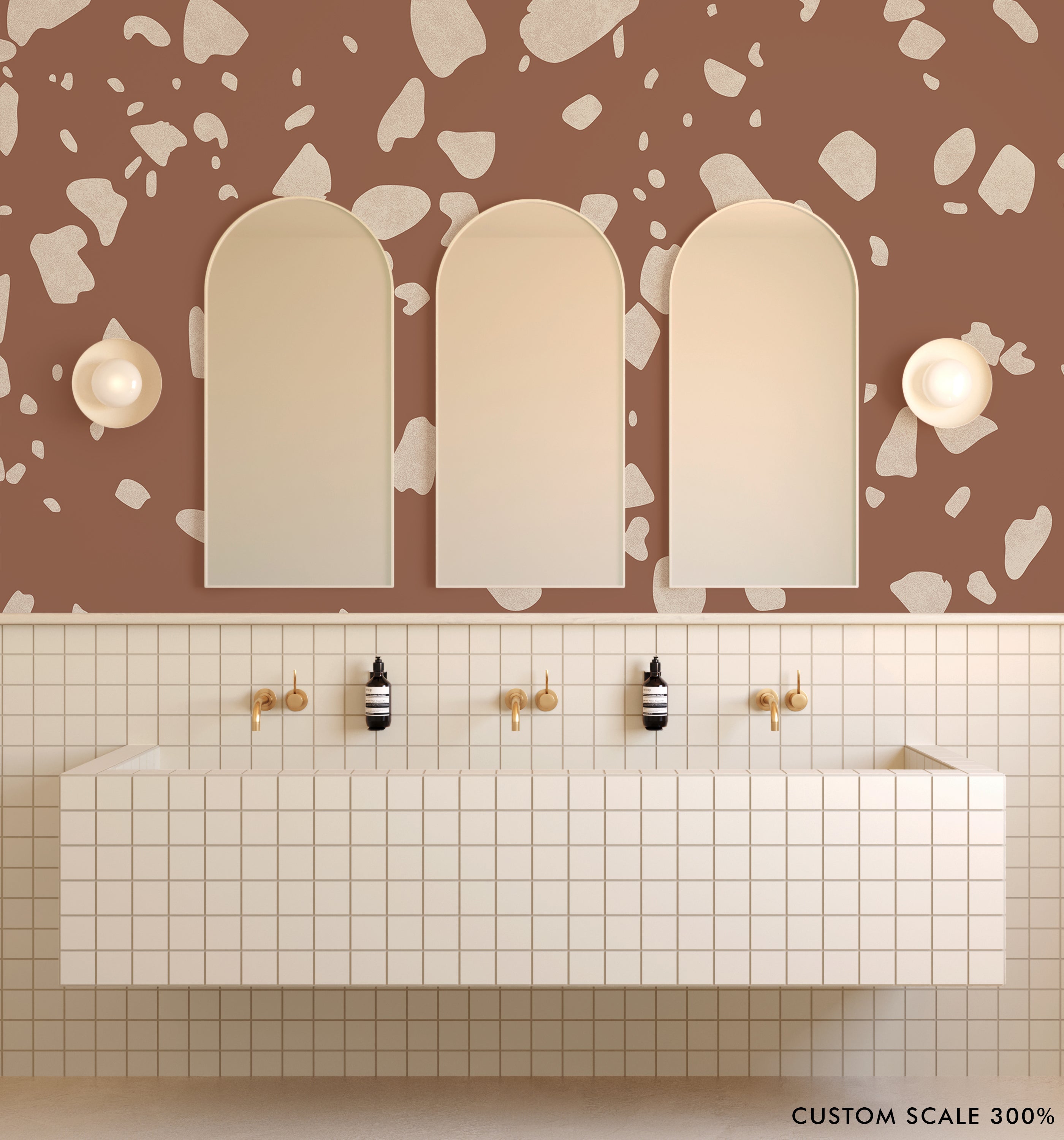 Terrazzo II© Wallpaper in Sienna