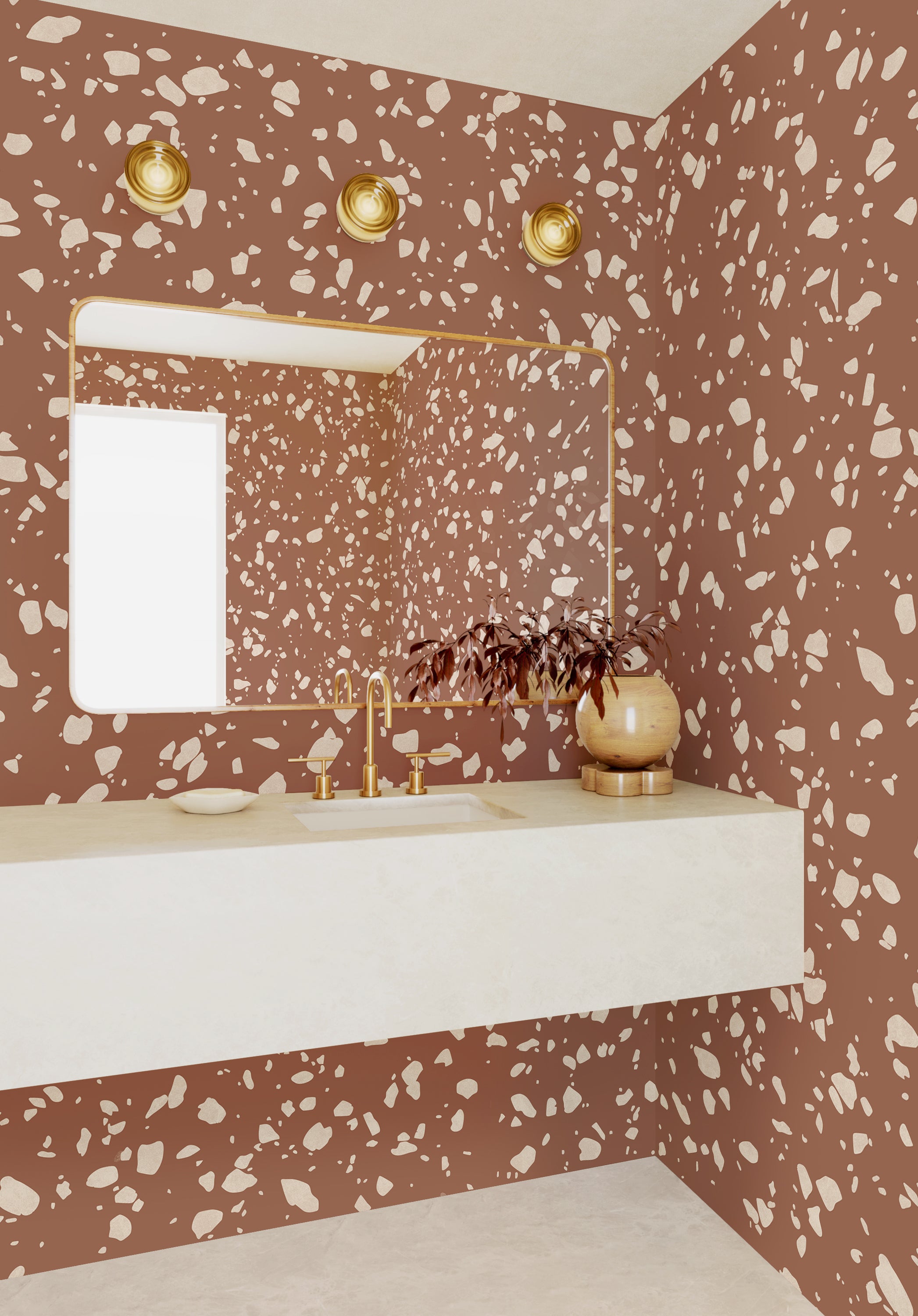 Terrazzo II© Wallpaper in Sienna