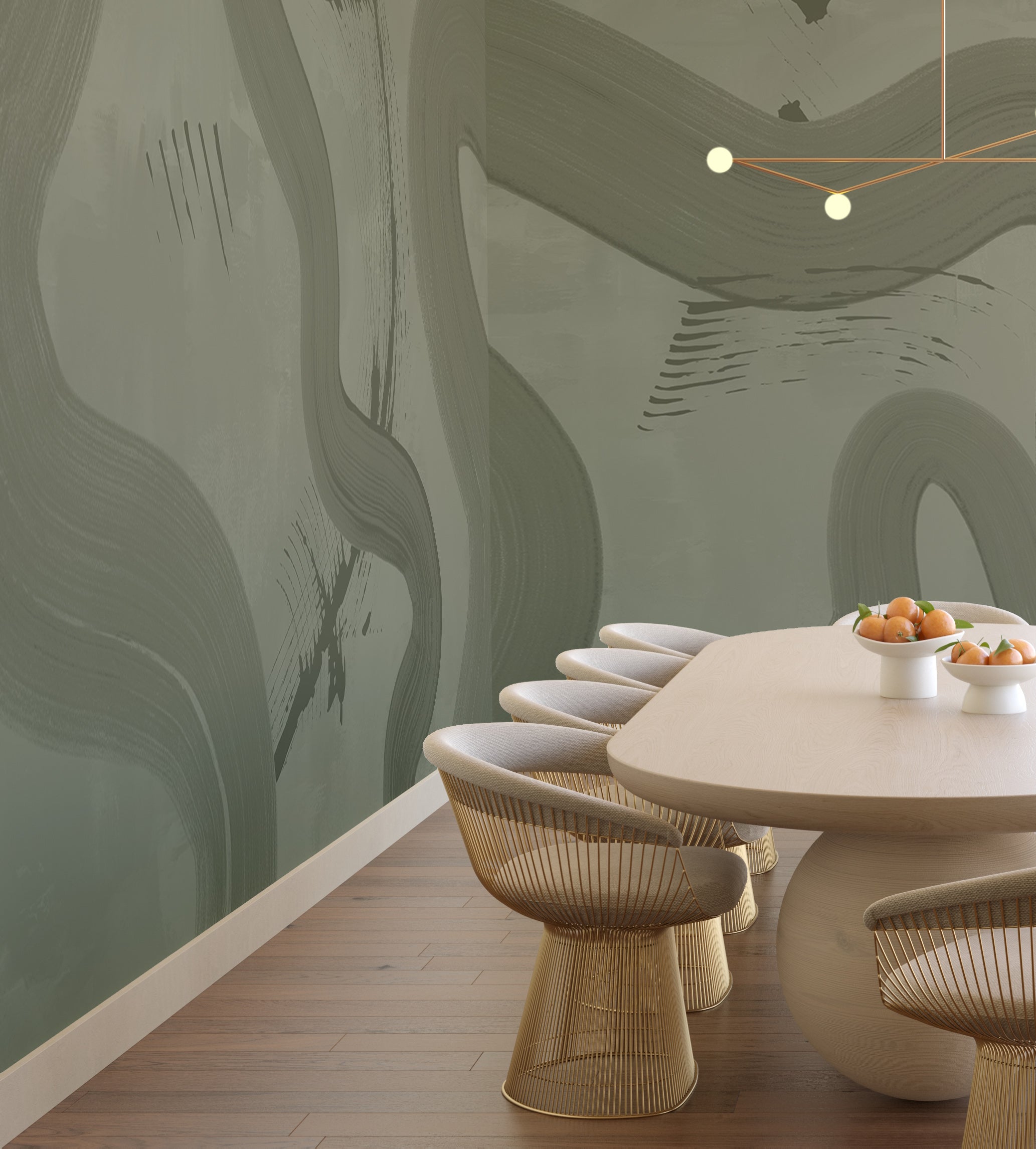 Untamed© Mural Wallpaper in Dusty Green