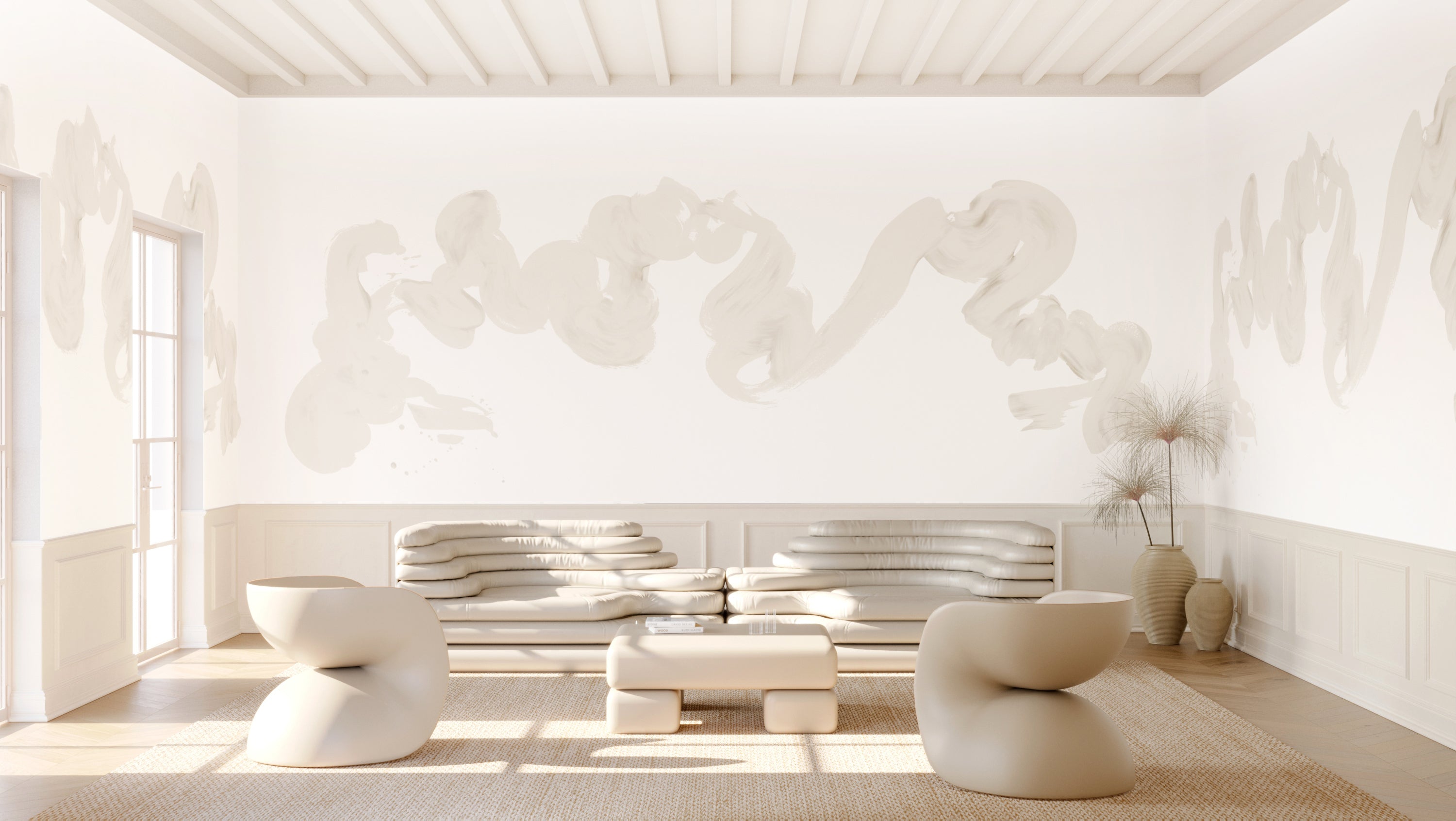 Abstract Art© Mural Wallpaper in Vanillawood