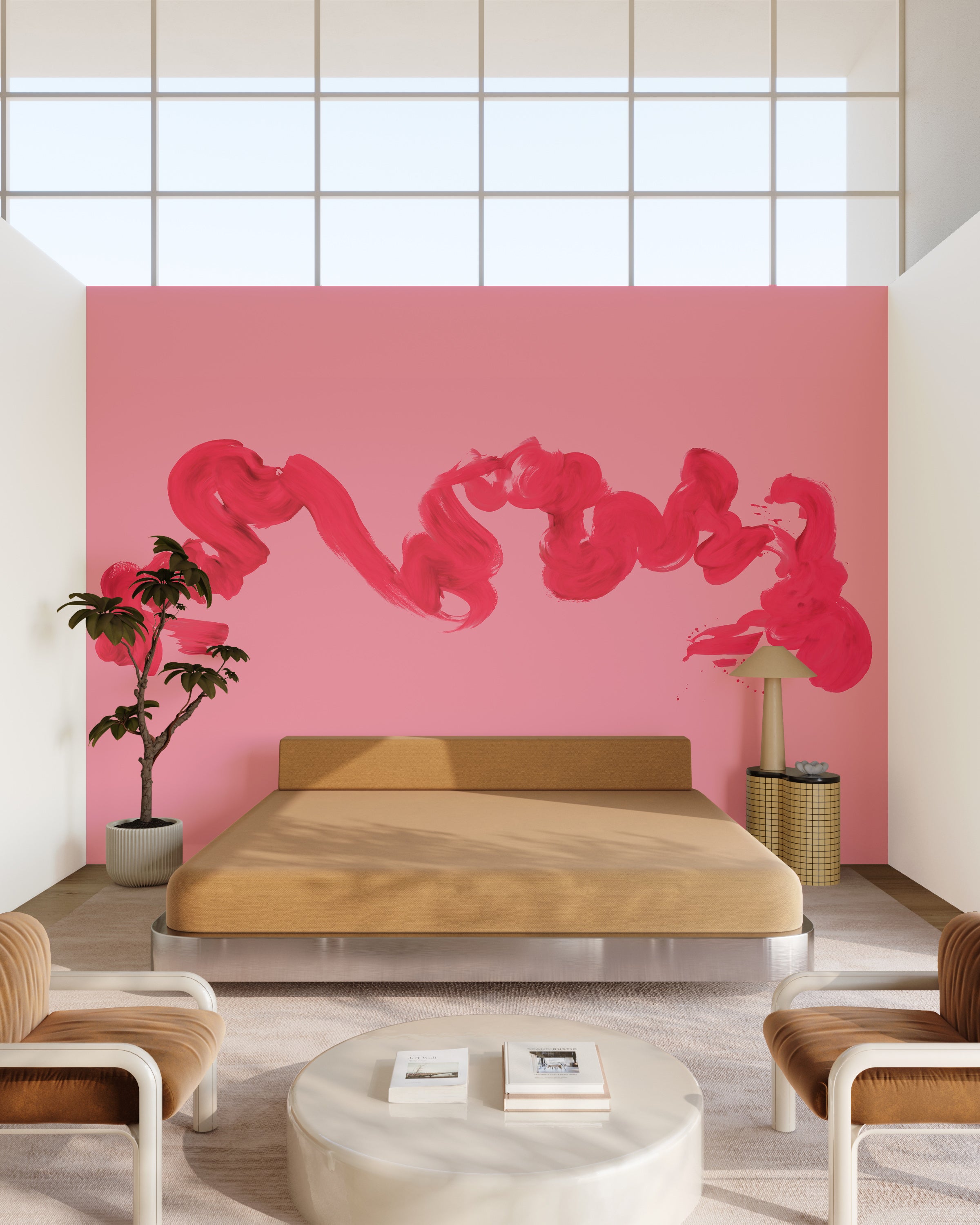Abstract Art© Mural Wallpaper in Candy