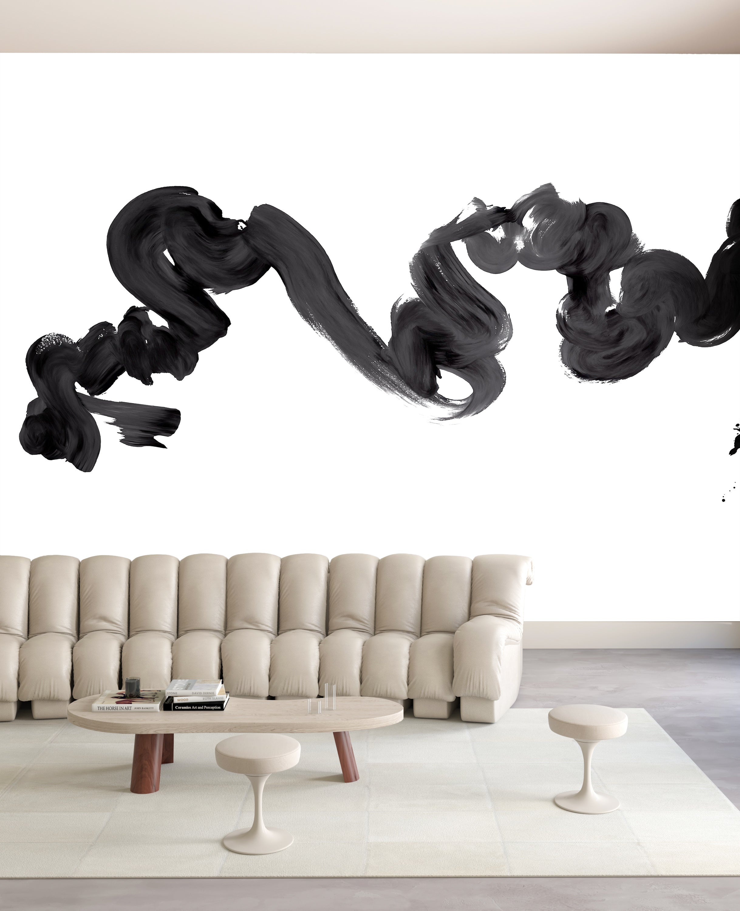 Abstract Art© Mural Wallpaper in Carbon