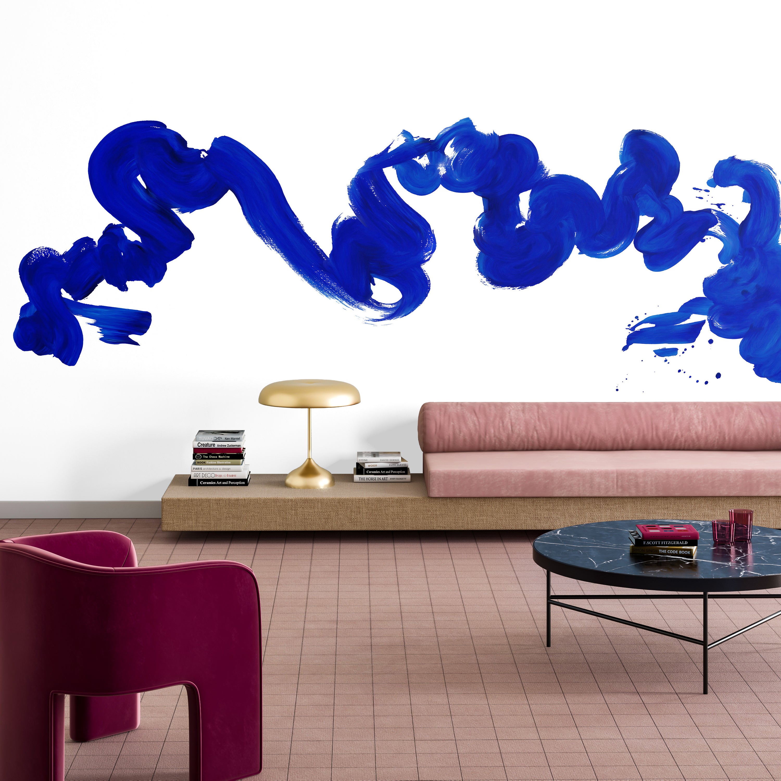 Abstract Art© Mural Wallpaper in Cobalt