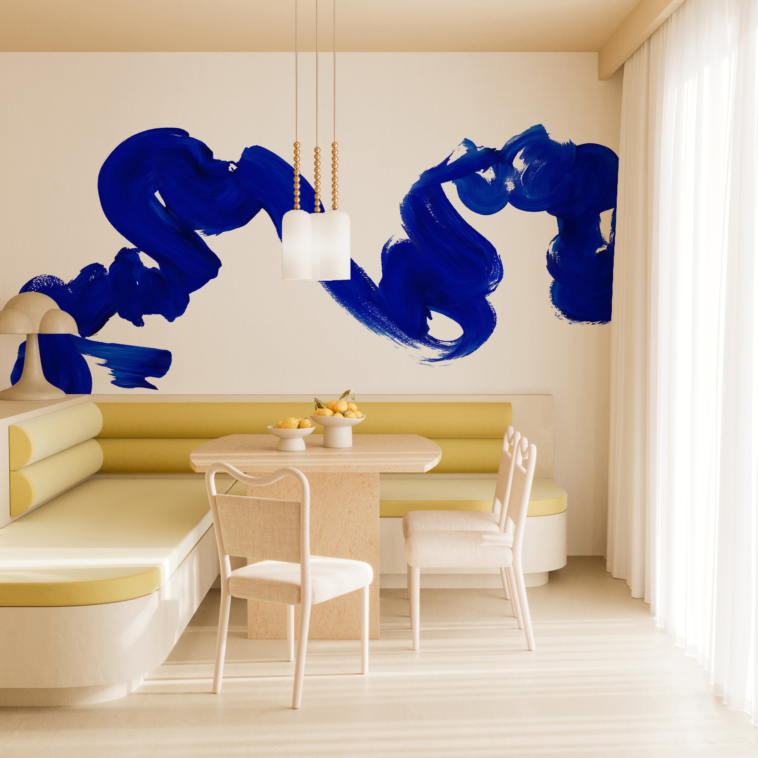 Abstract Art© Mural Wallpaper in Cobalt