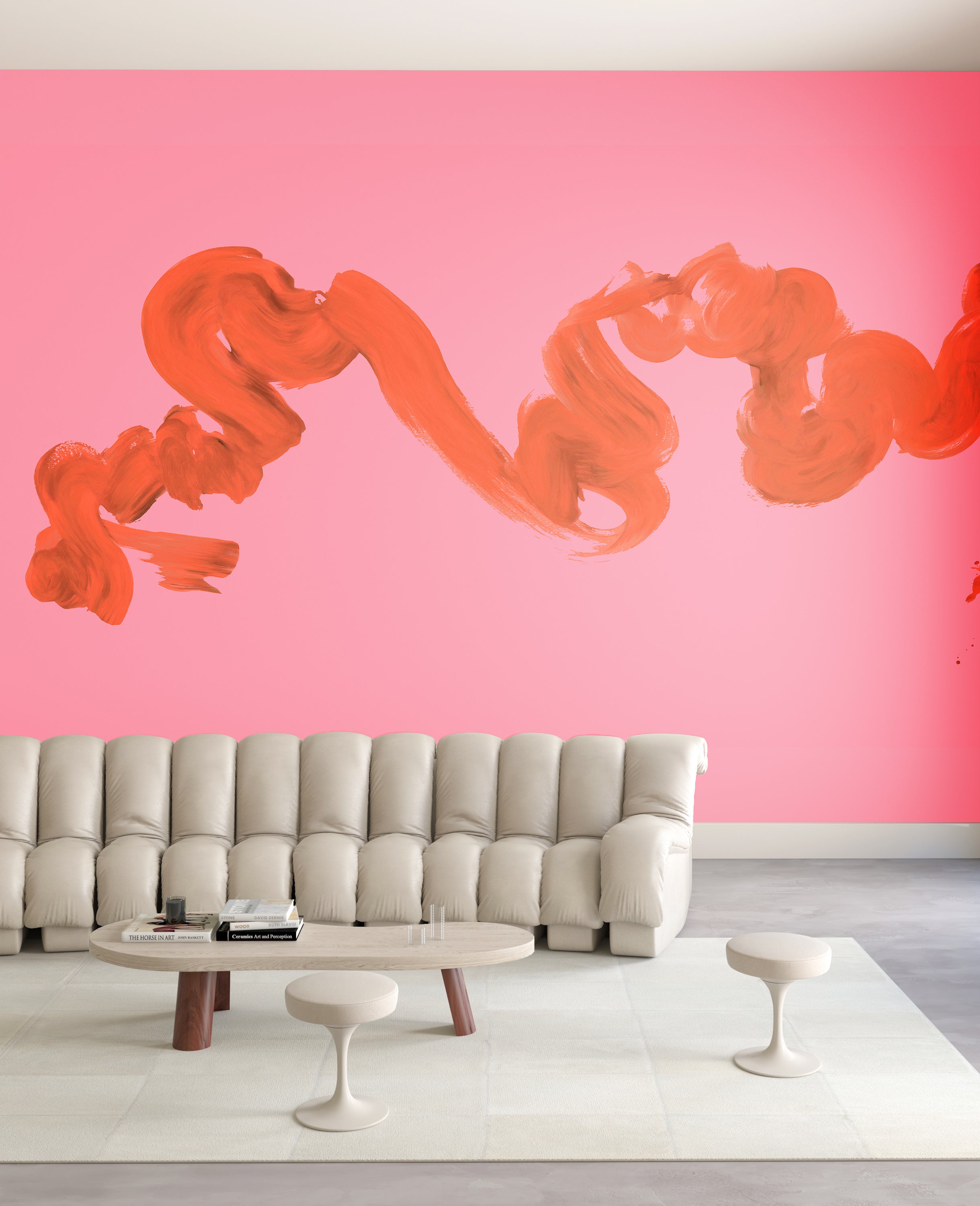 Abstract Art© Mural Wallpaper in Fuchsia