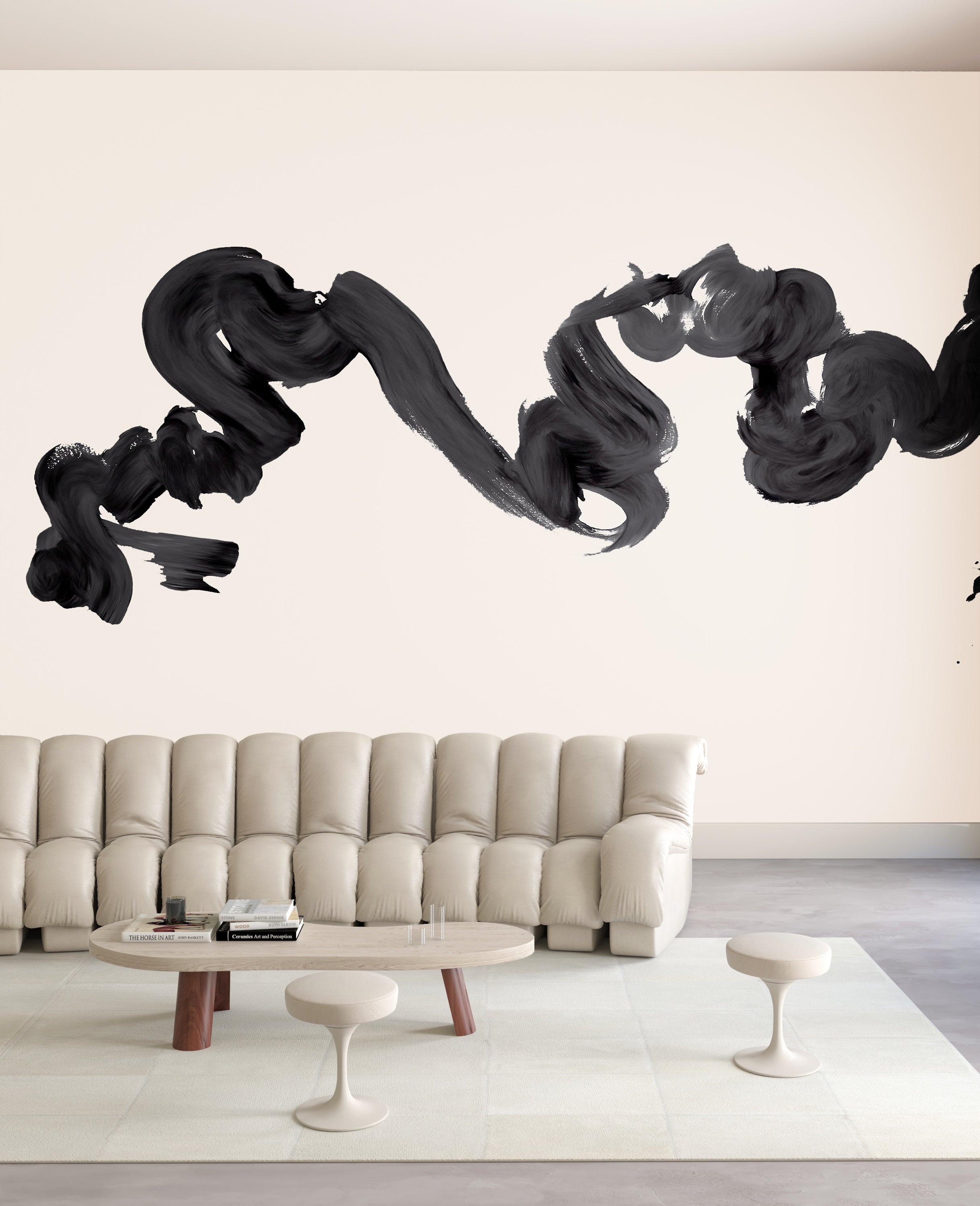 Abstract Art© Mural Wallpaper in Smoke