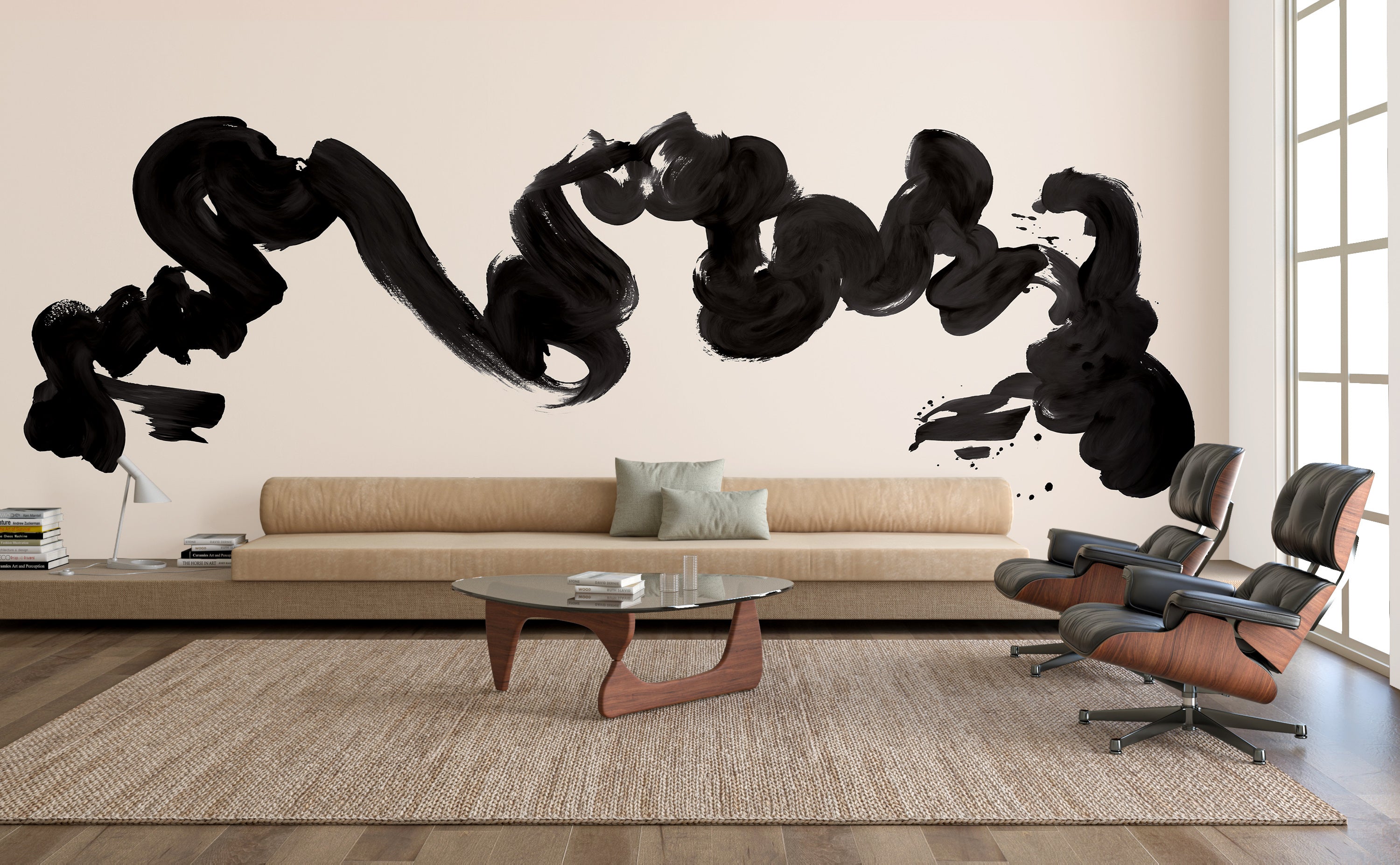 Abstract Art© Mural Wallpaper in Smoke