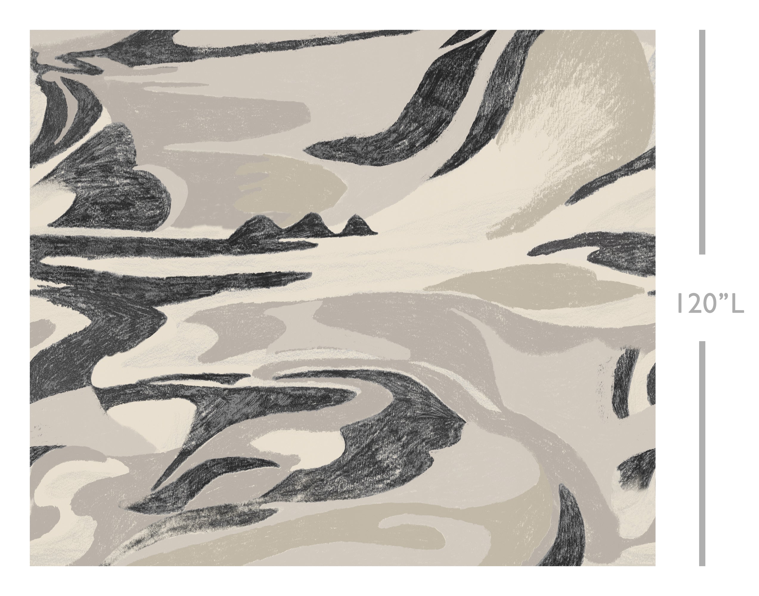 American Landscape© Mural Wallpaper in black + creme