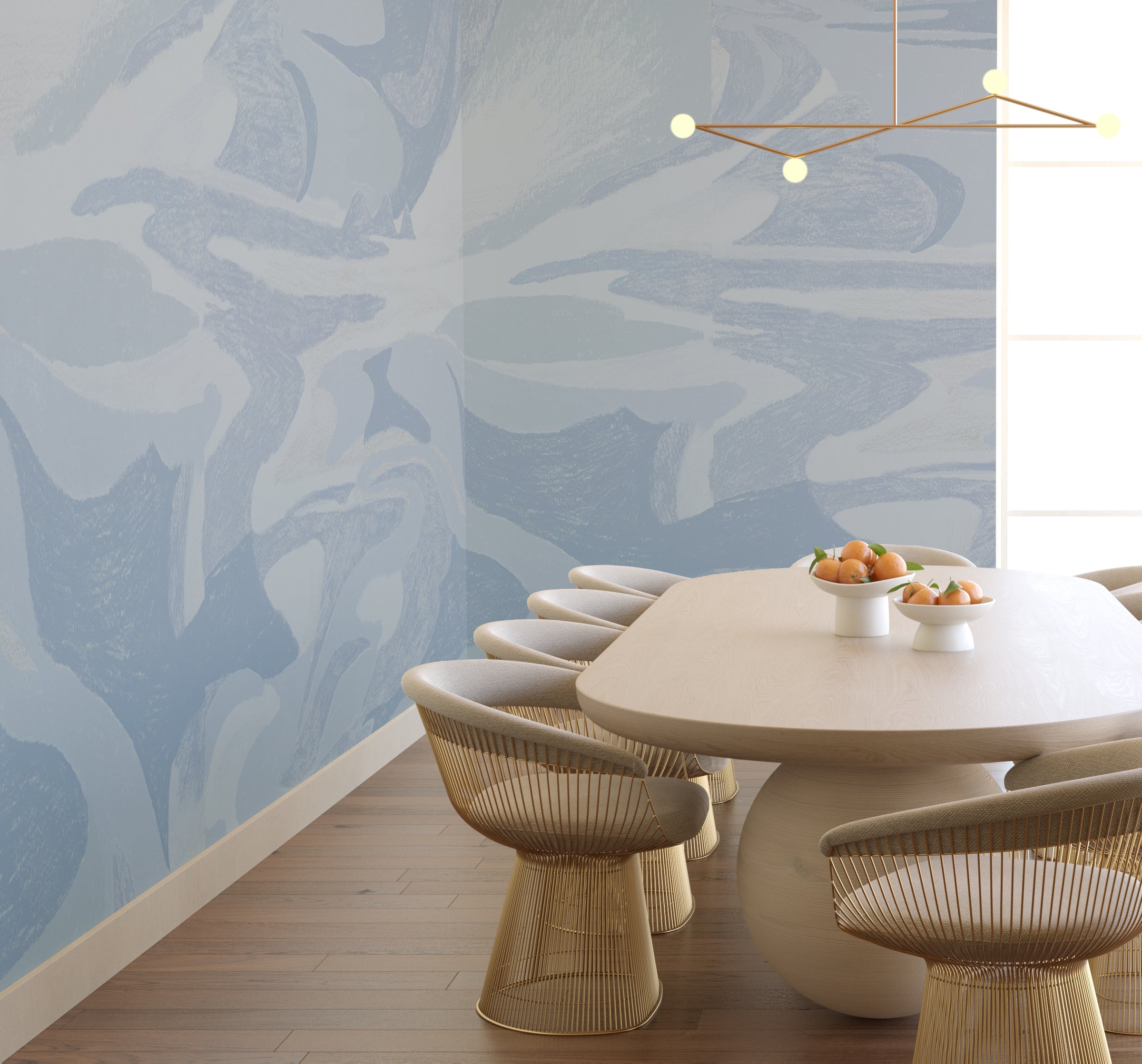 American Landscape© Mural Wallpaper in french blue