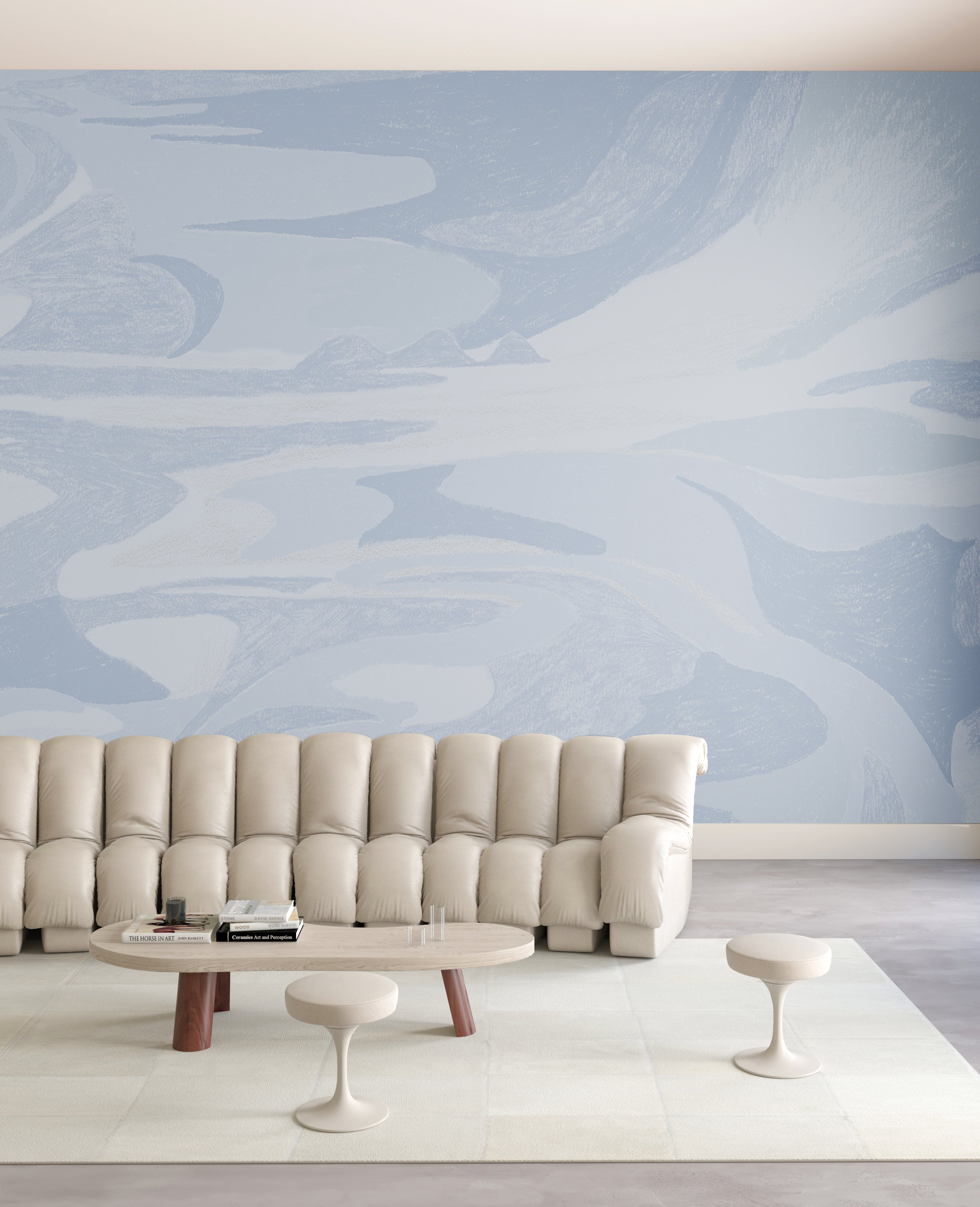 American Landscape© Mural Wallpaper in french blue