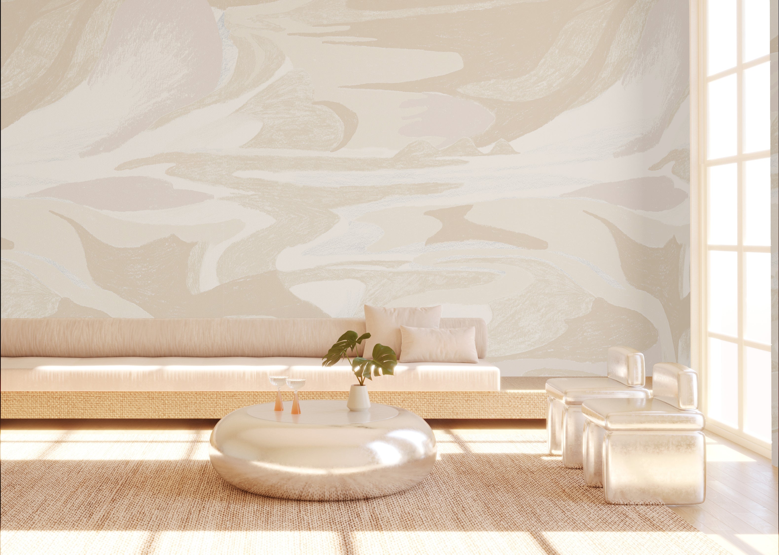 American Landscape© Mural Wallpaper in creme