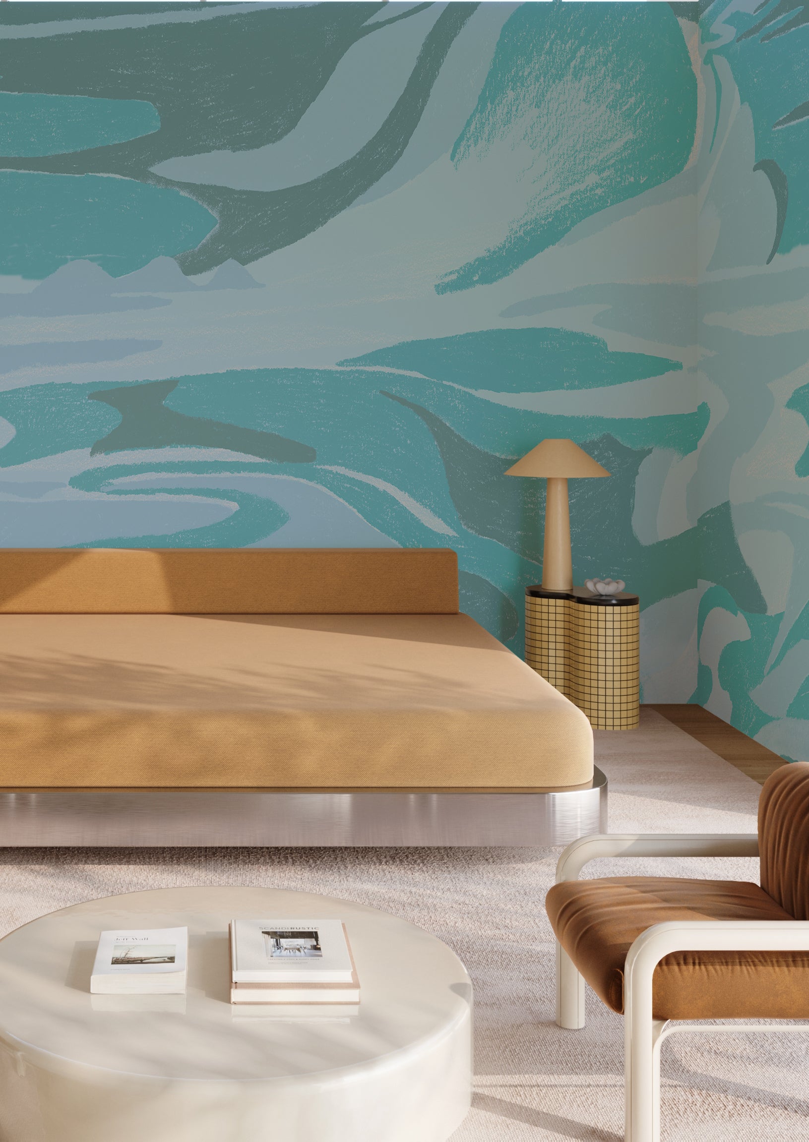 American Landscape© Mural Wallpaper in teal