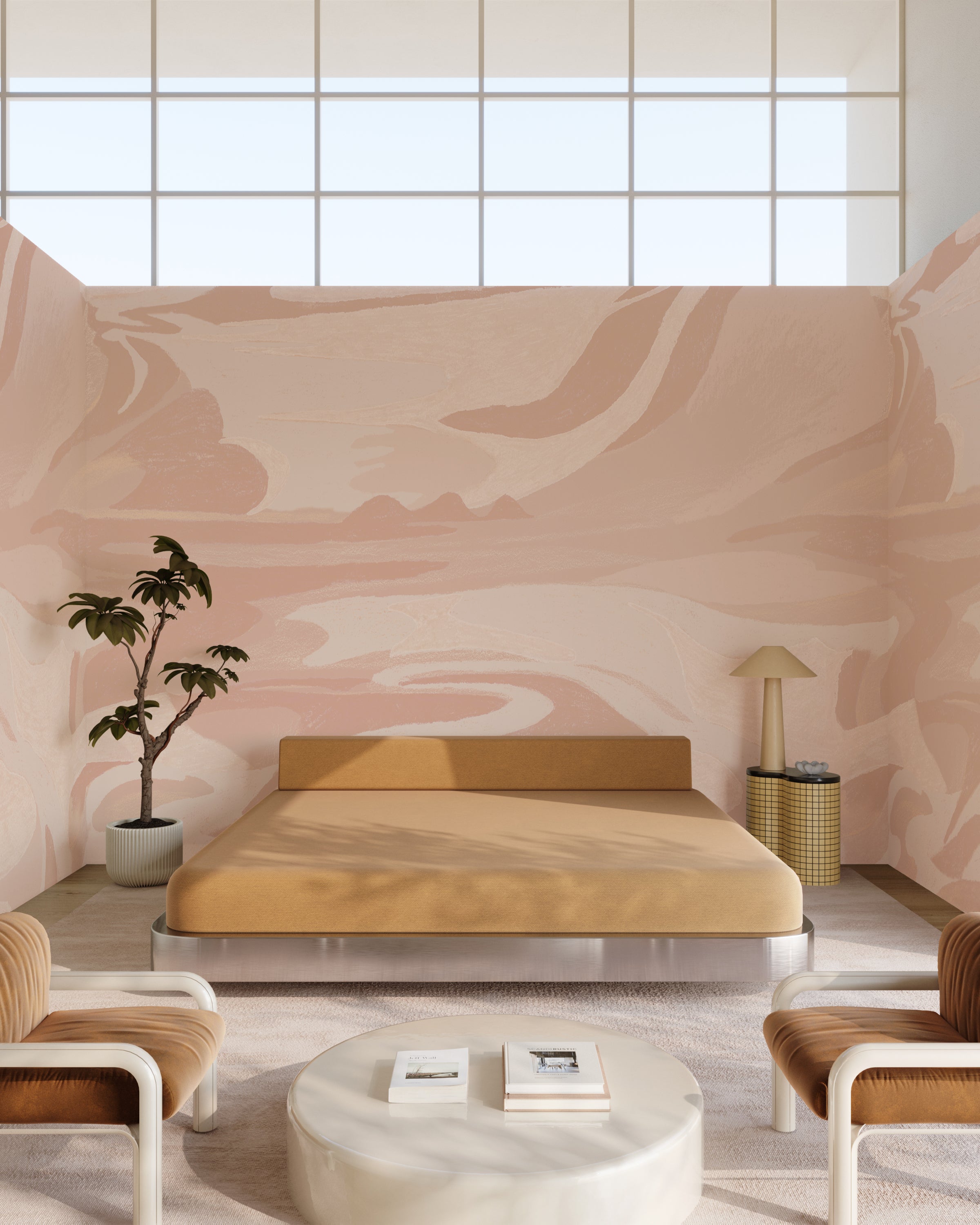 American Landscape© Mural Wallpaper in terracotta