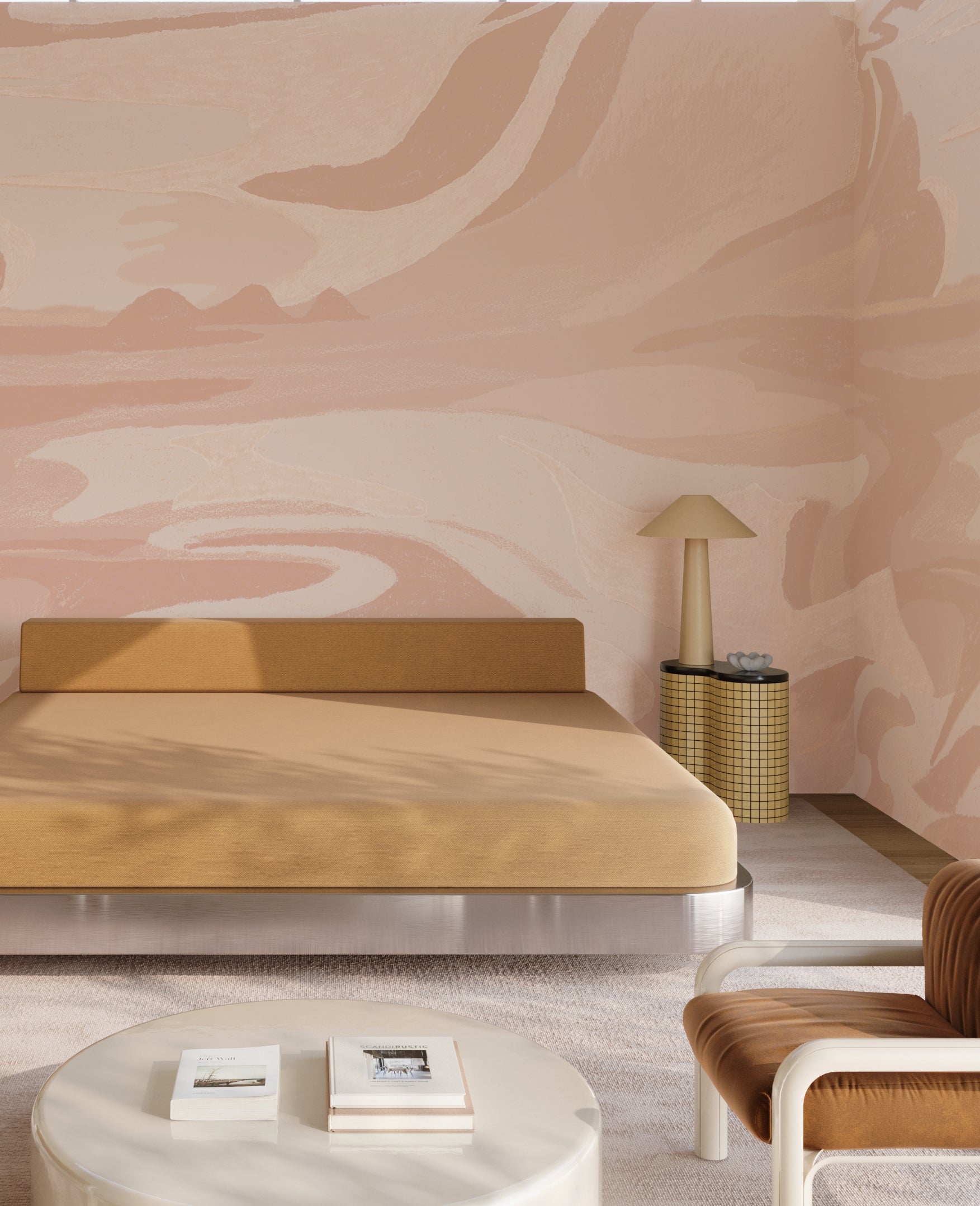 American Landscape© Mural Wallpaper in terracotta