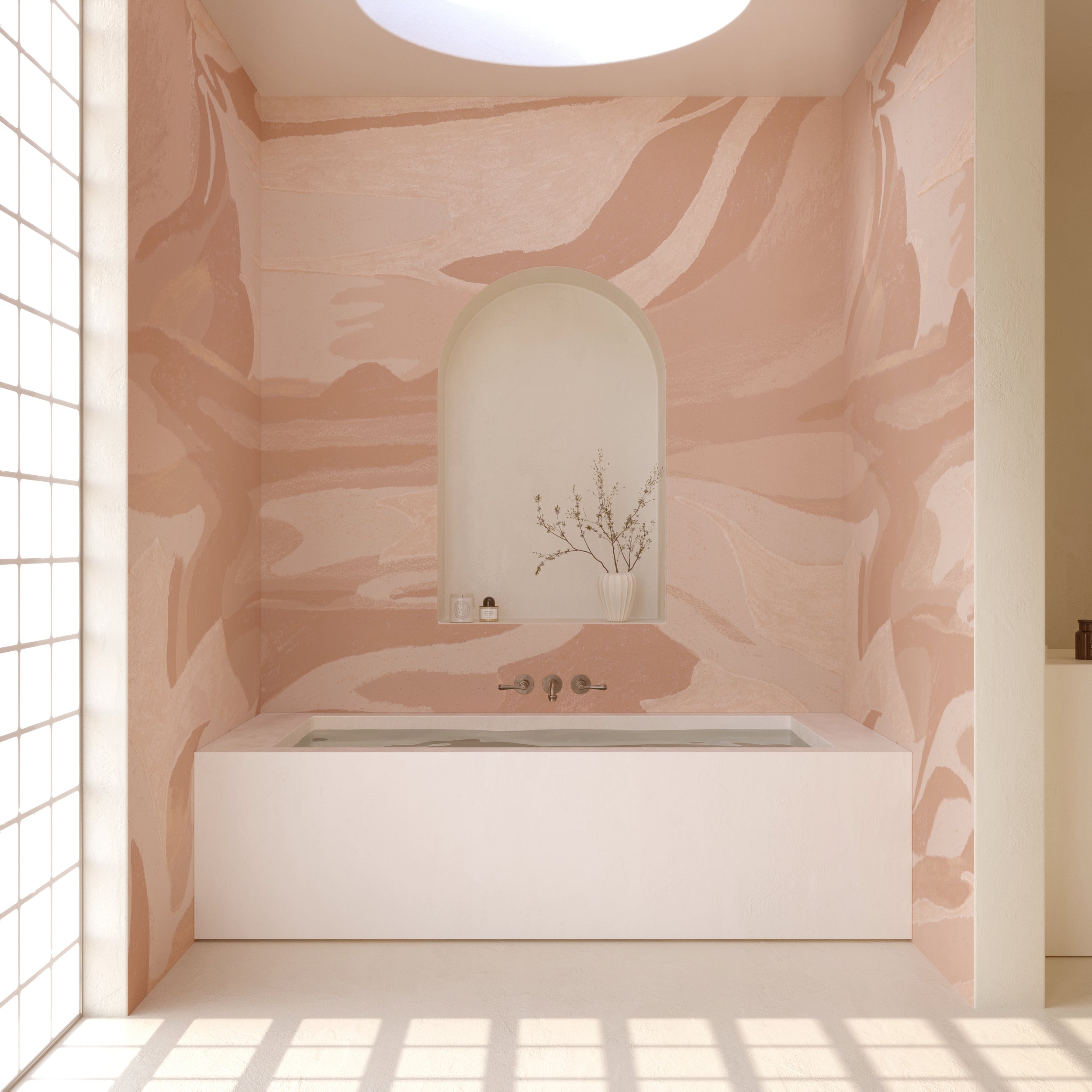 American Landscape© Mural Wallpaper in terracotta