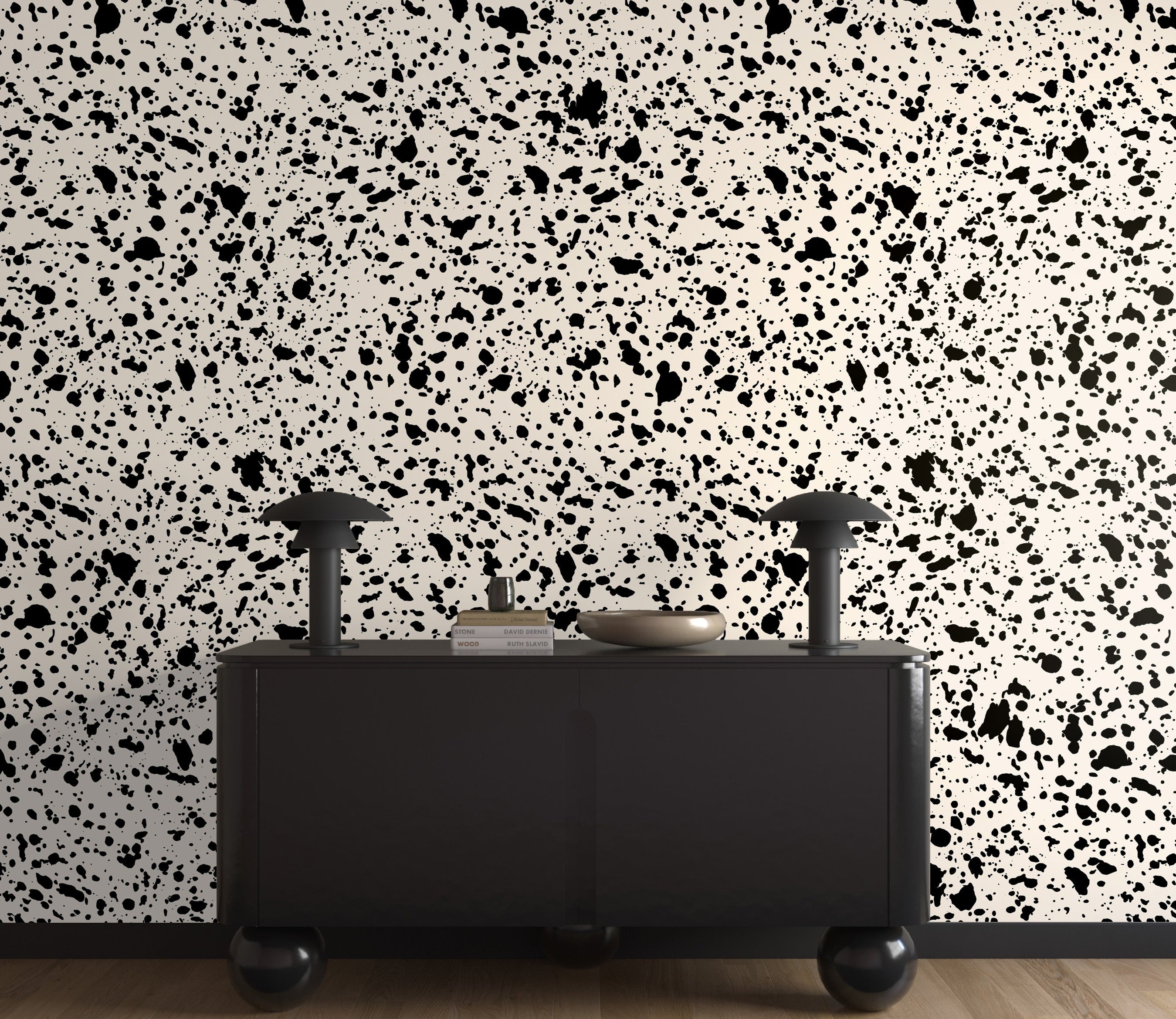 Appaloosa© Mural Wallpaper in Black + Cremé