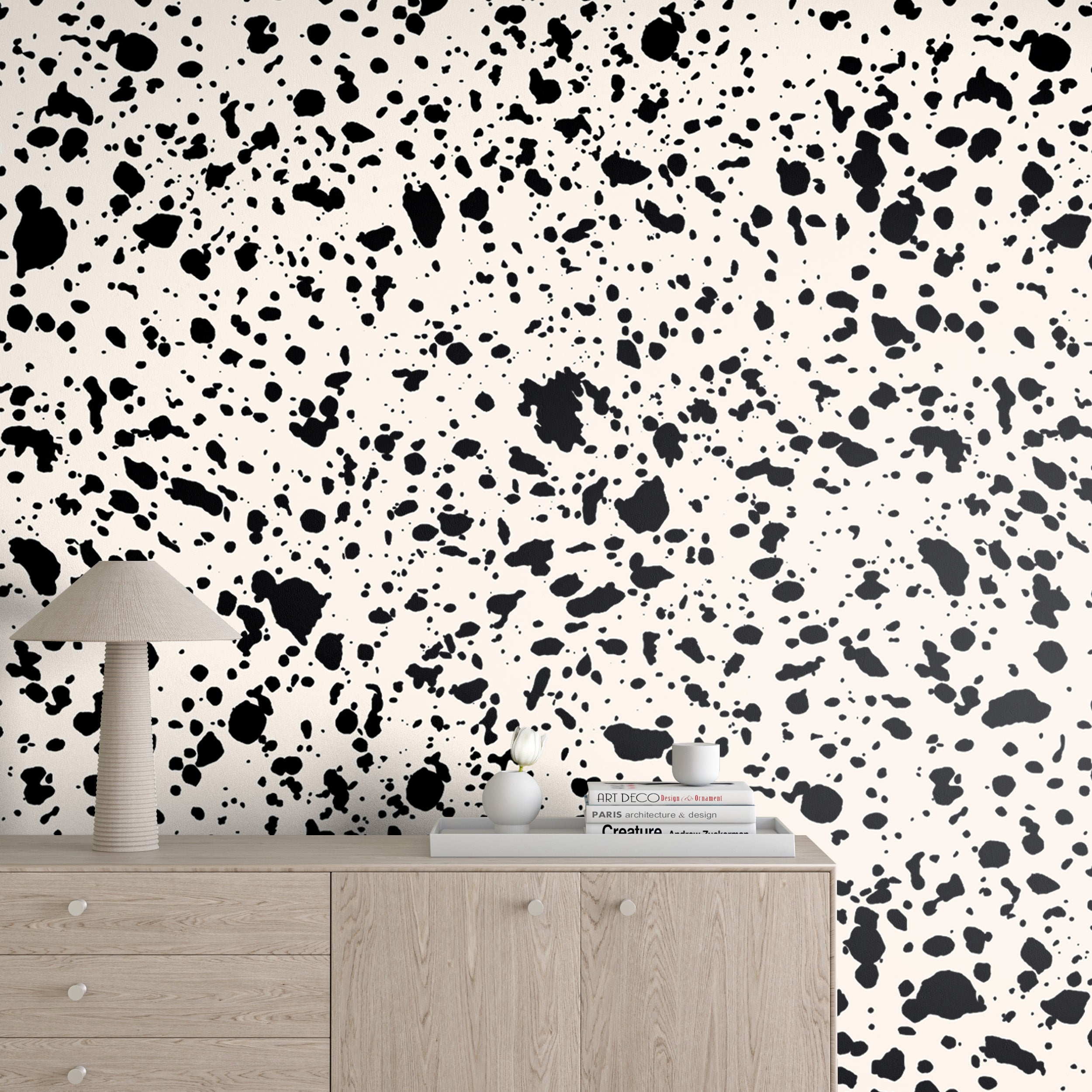 Appaloosa© Mural Wallpaper in Black + Cremé