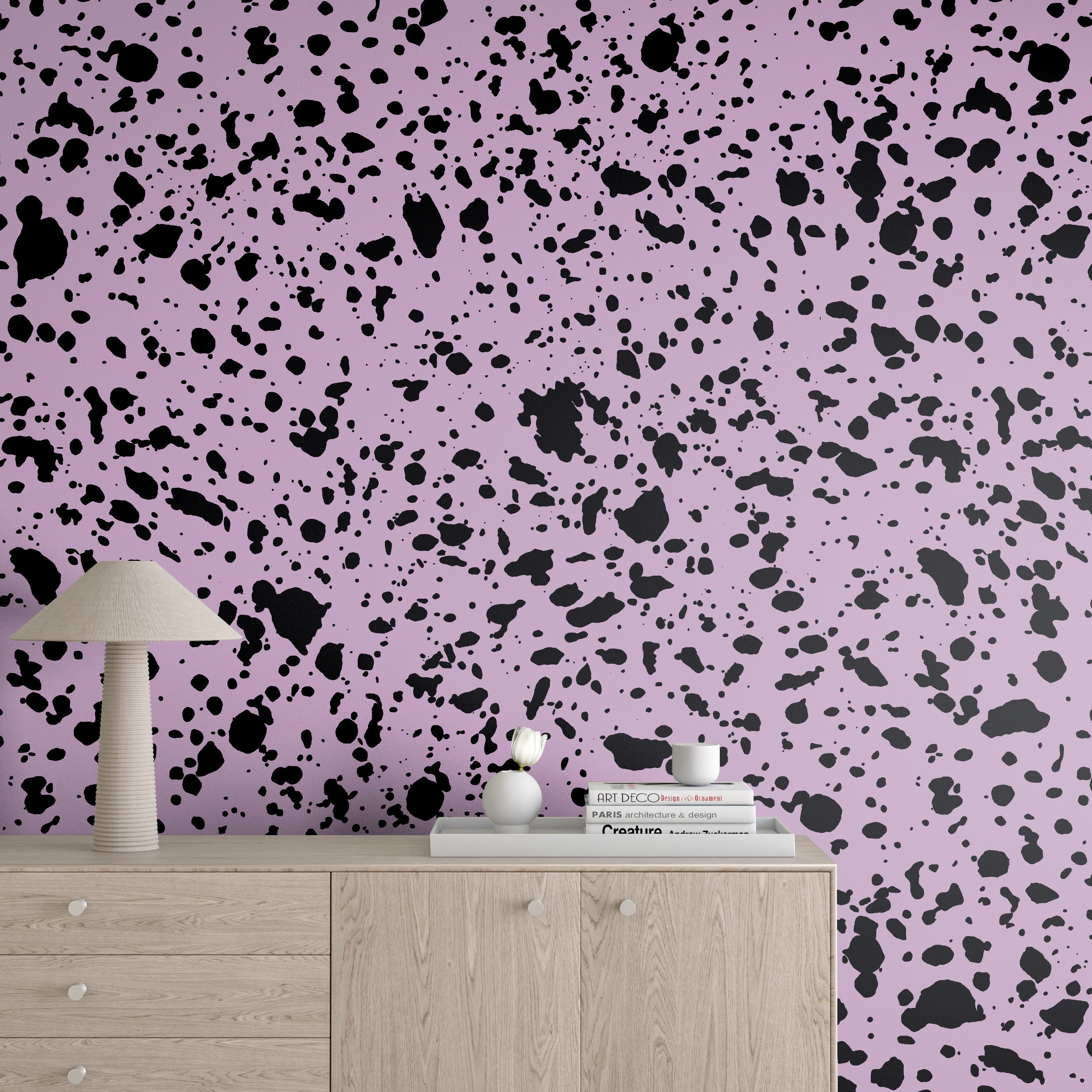 Appaloosa© Mural Wallpaper in Purple + Black