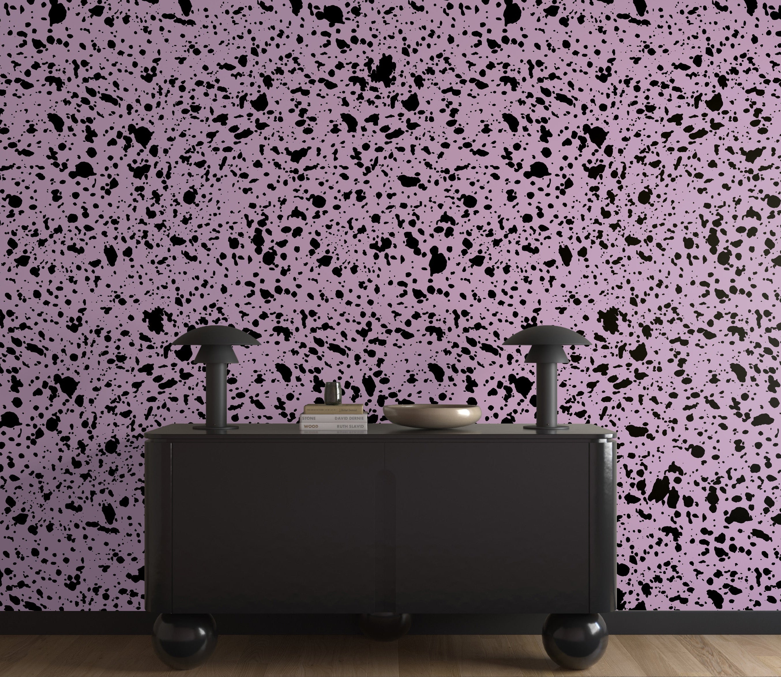Appaloosa© Mural Wallpaper in Purple + Black