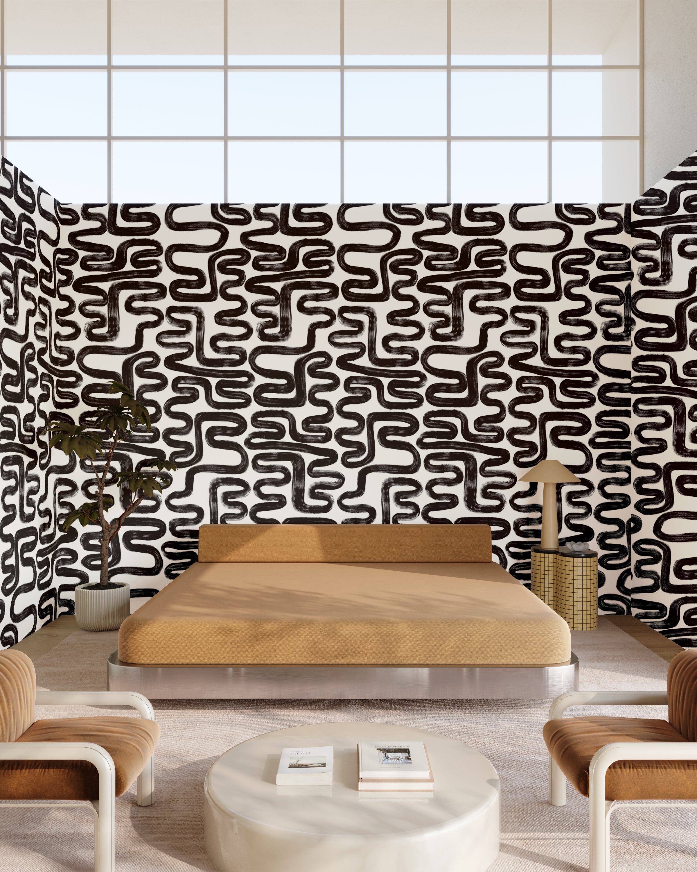 Azteca© Wallpaper in Black + White