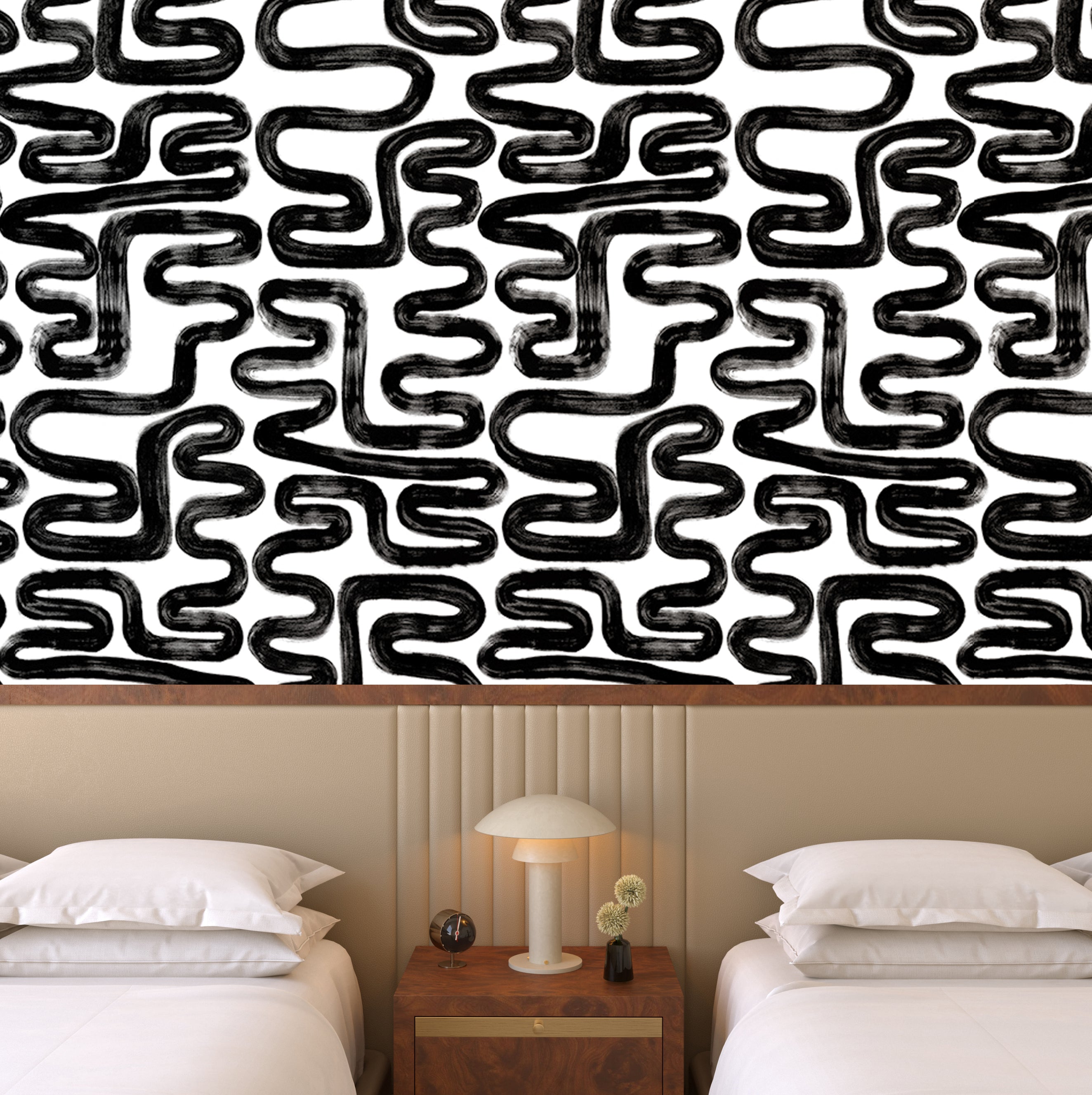 Azteca© Wallpaper in Black + White