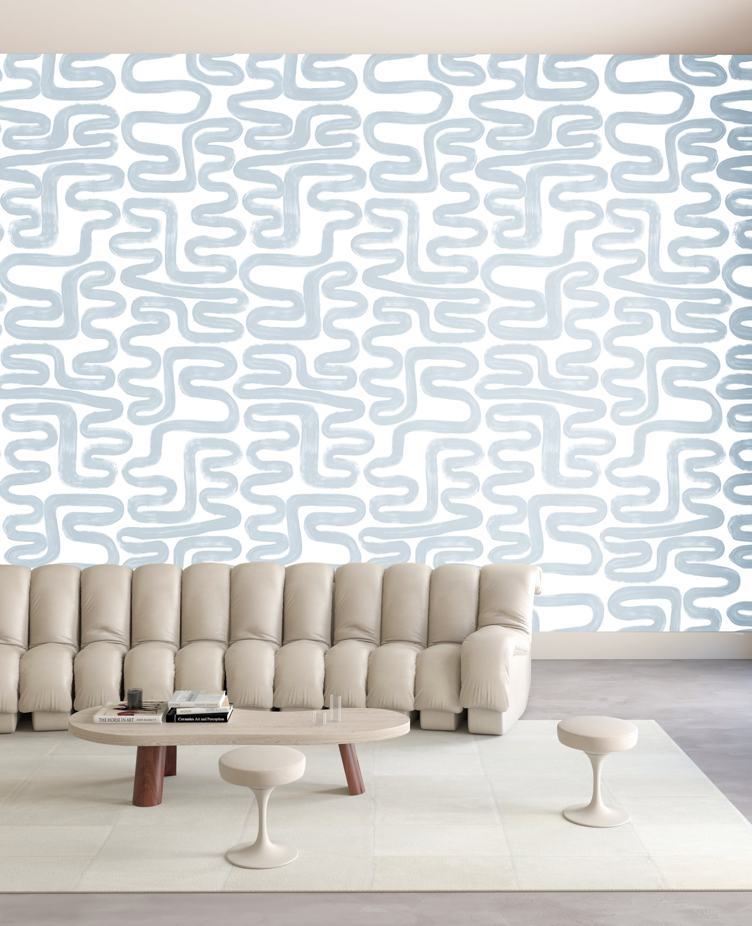 Azteca© Wallpaper in Pale Blue