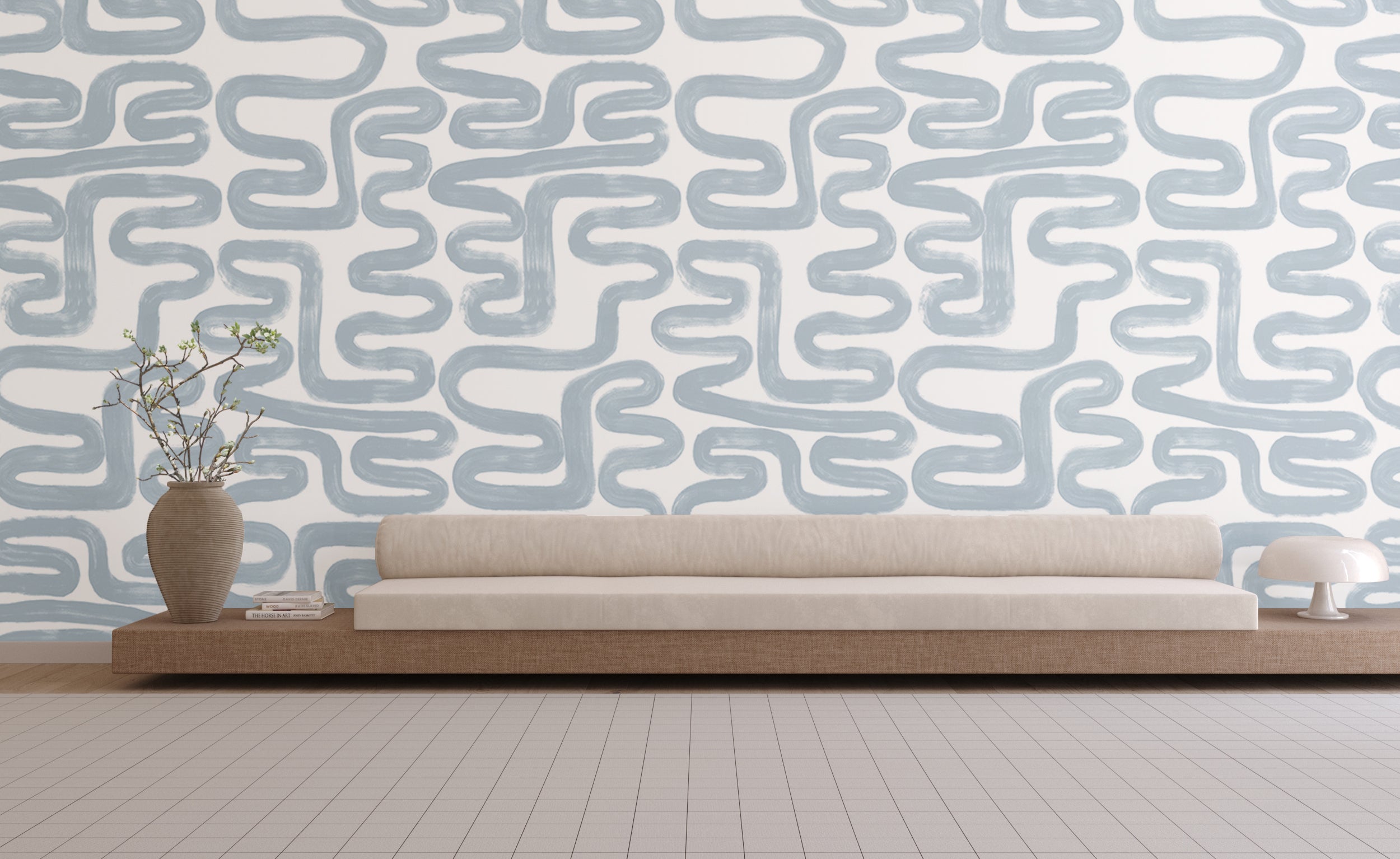 Azteca© Wallpaper in Pale Blue