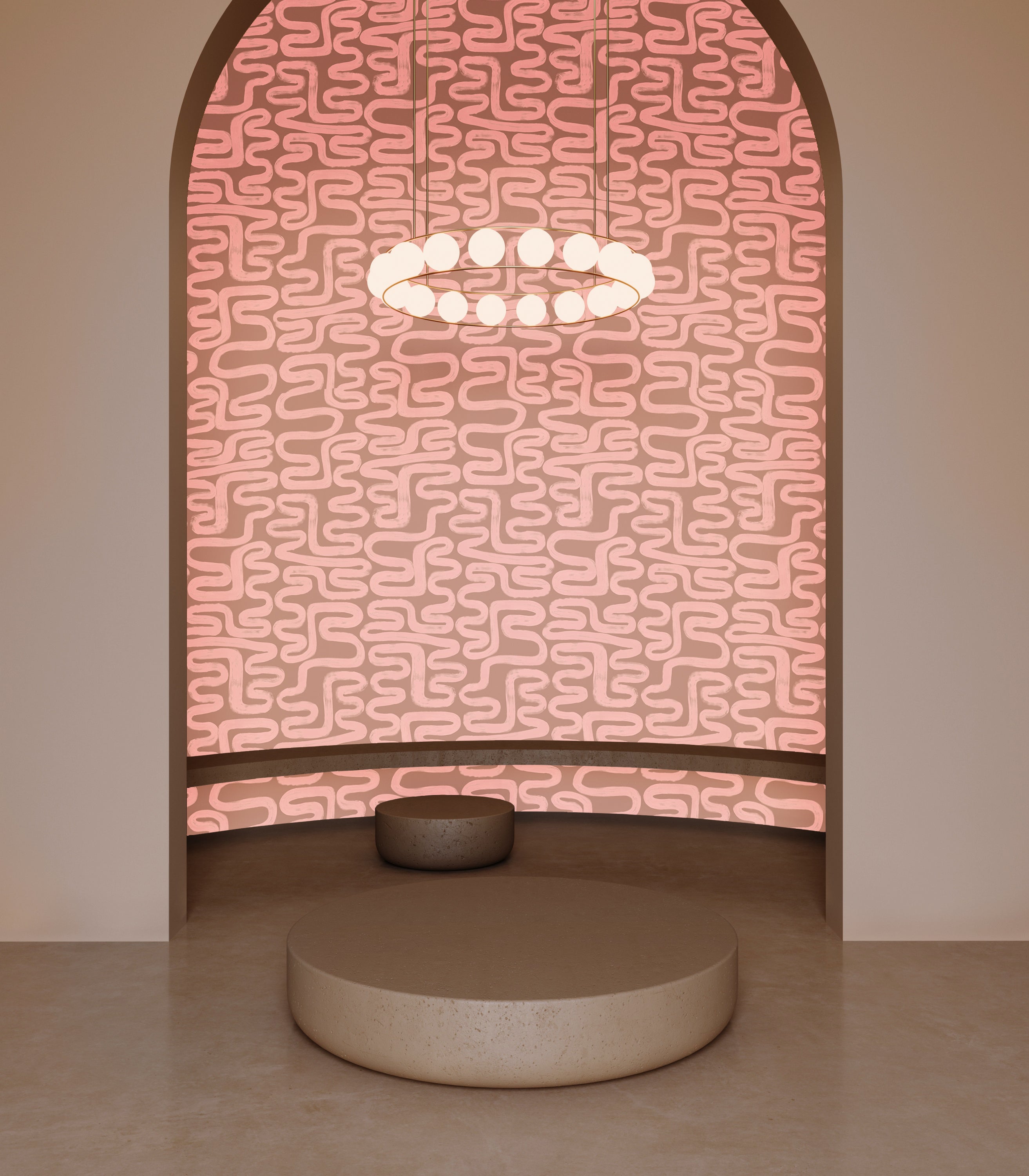 Azteca© Wallpaper in Cactus Blossom