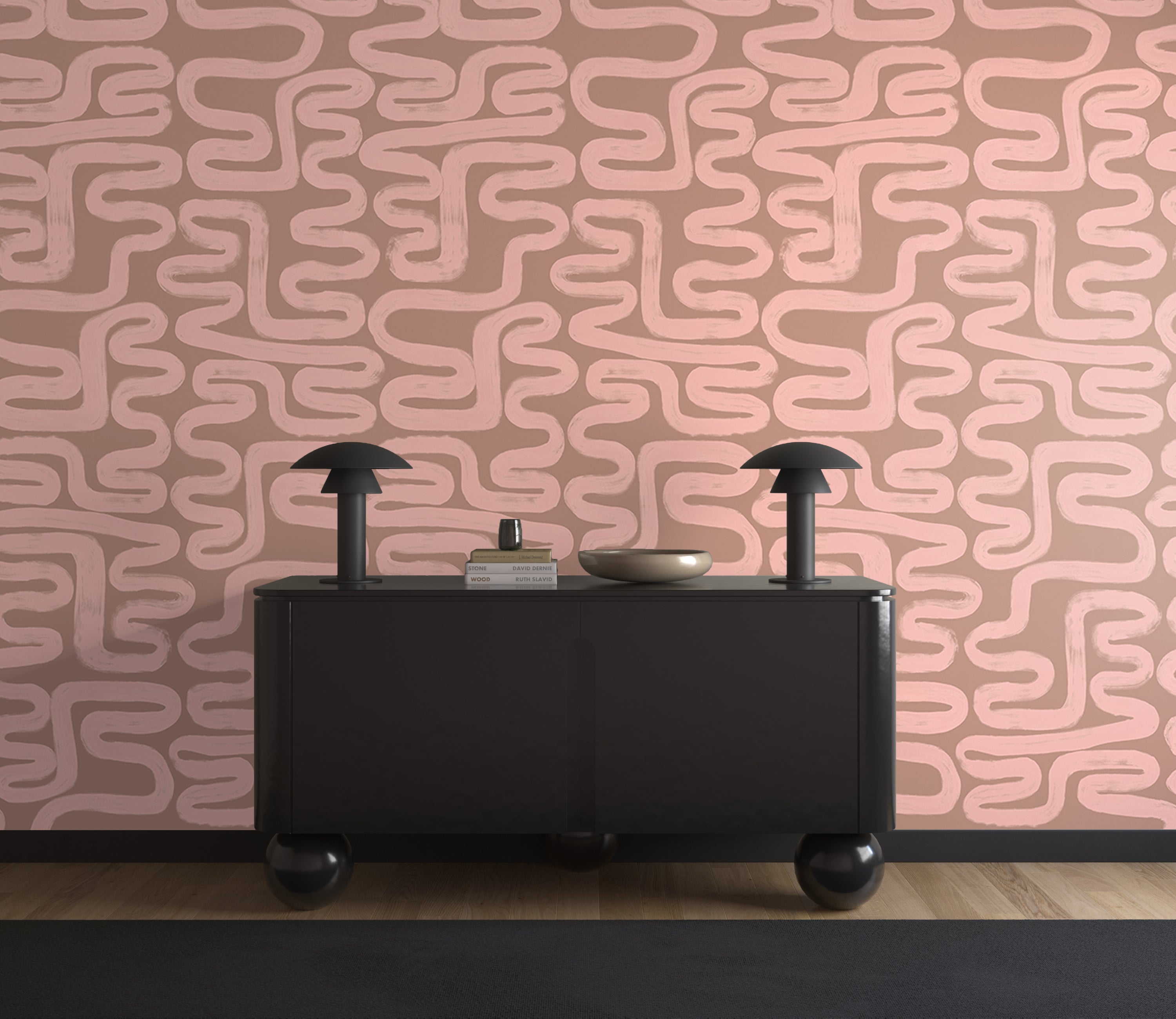 Azteca© Wallpaper in Cactus Blossom