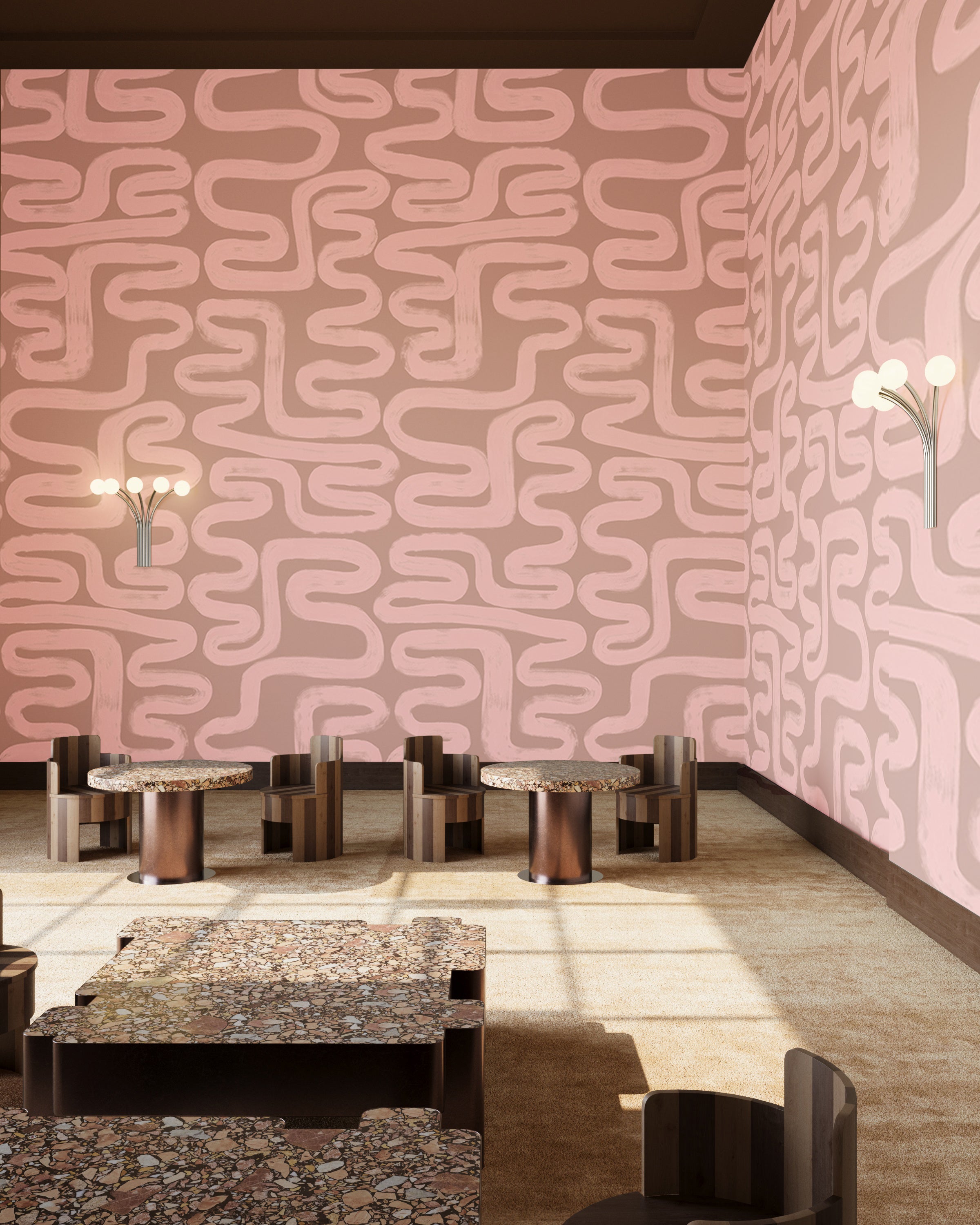 Azteca© Wallpaper in Cactus Blossom