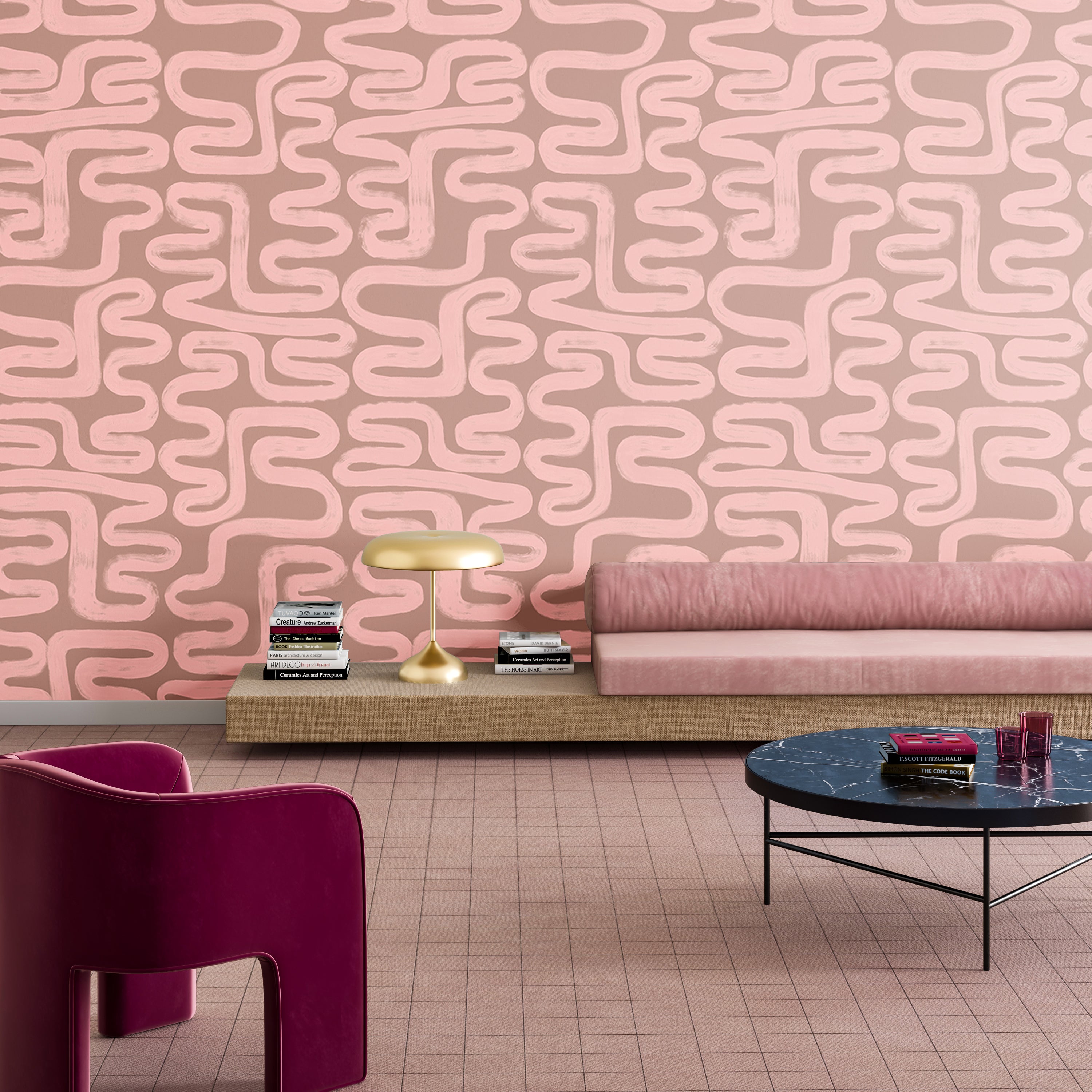 Azteca© Wallpaper in Cactus Blossom