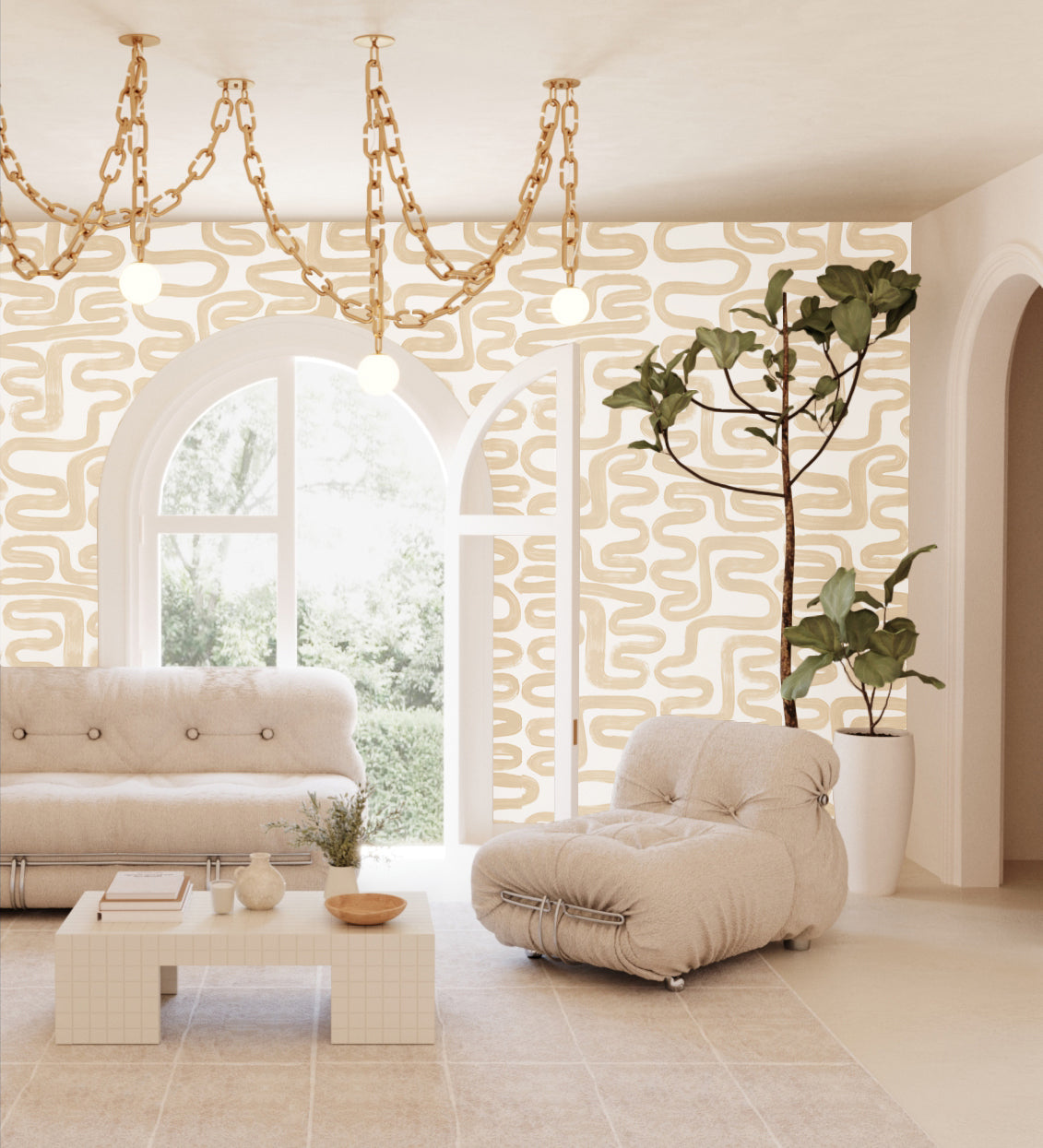 Azteca© Wallpaper in Sand