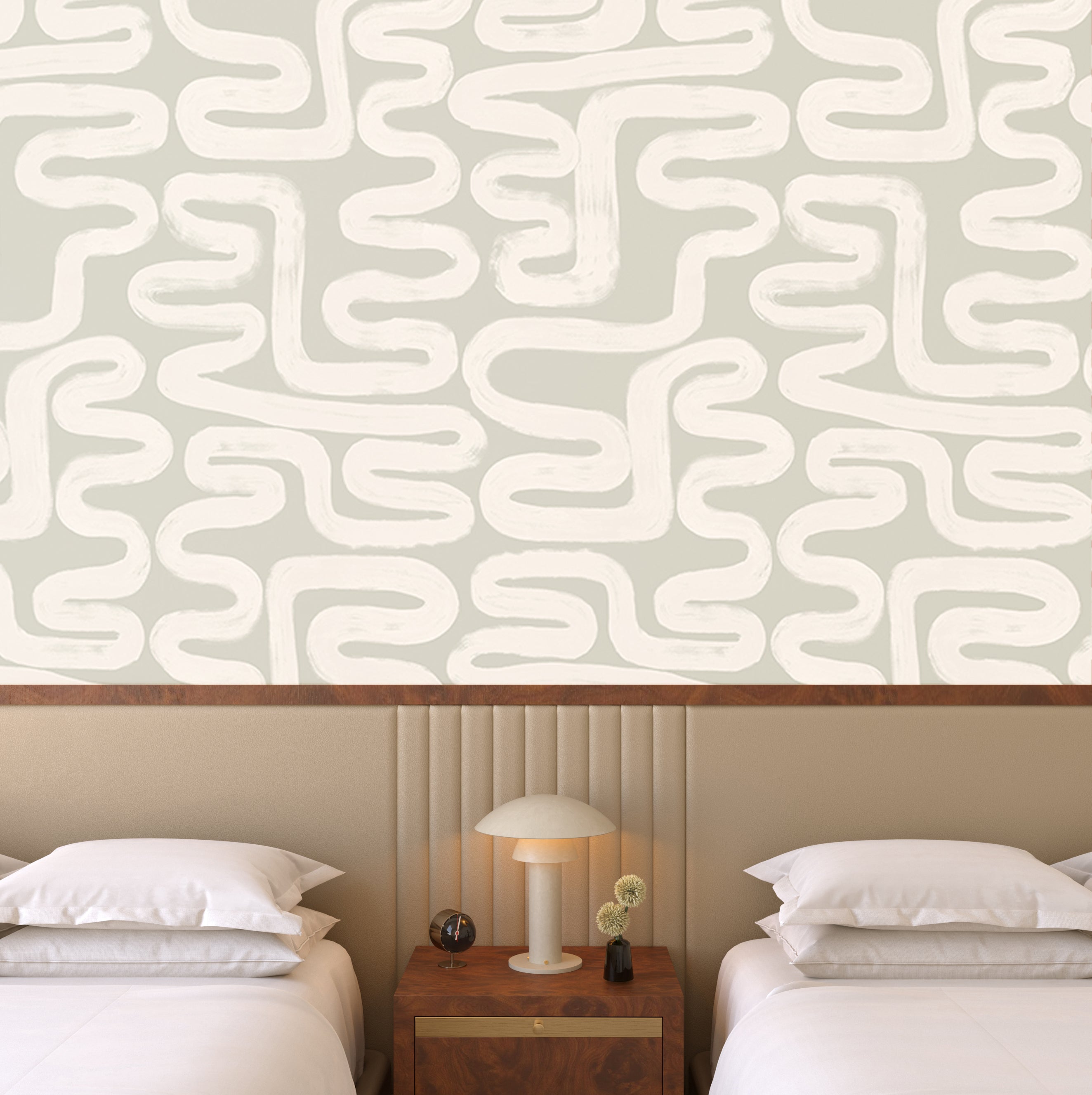 Azteca© Wallpaper in Soapstone