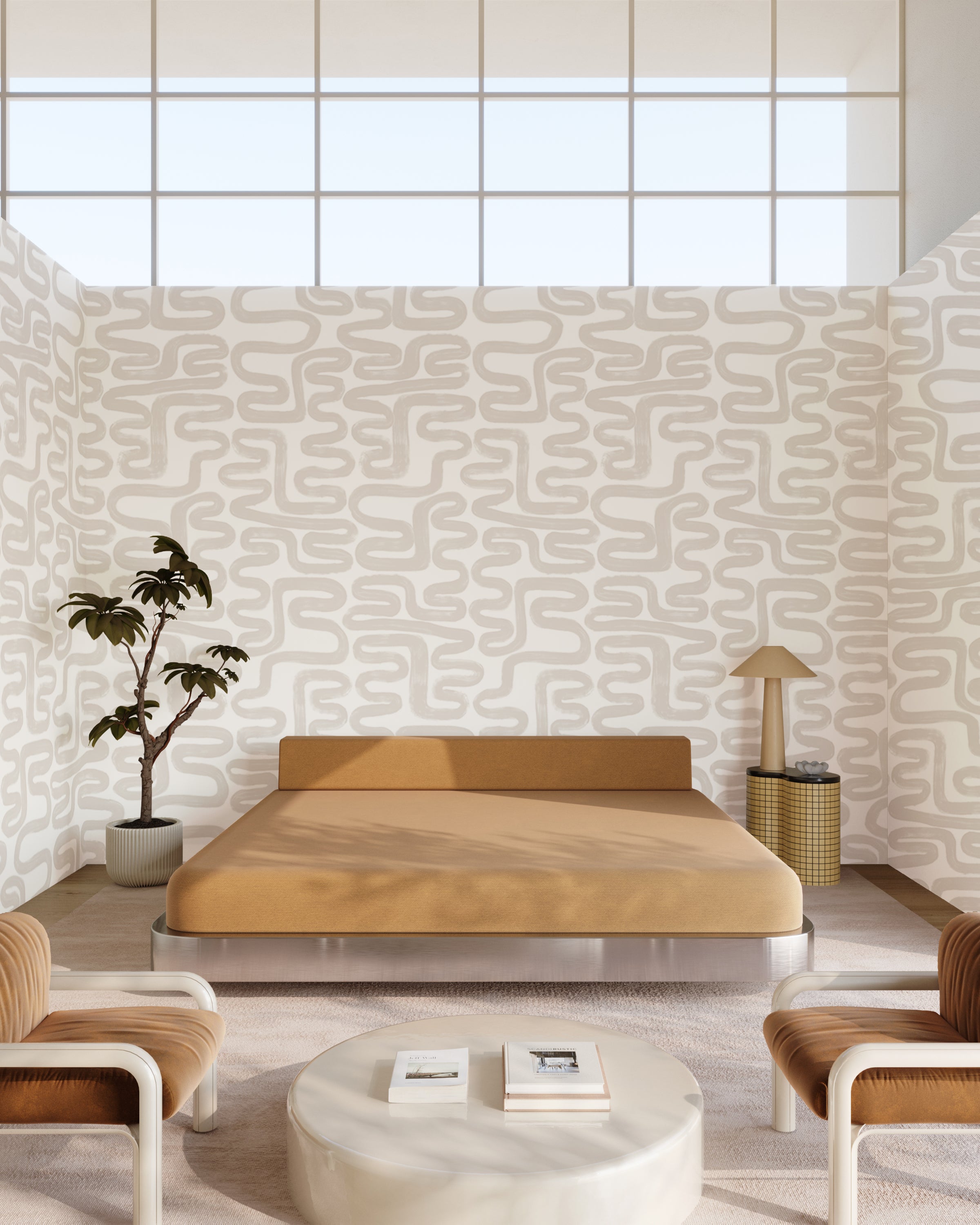 Azteca© Wallpaper in Soft Grey