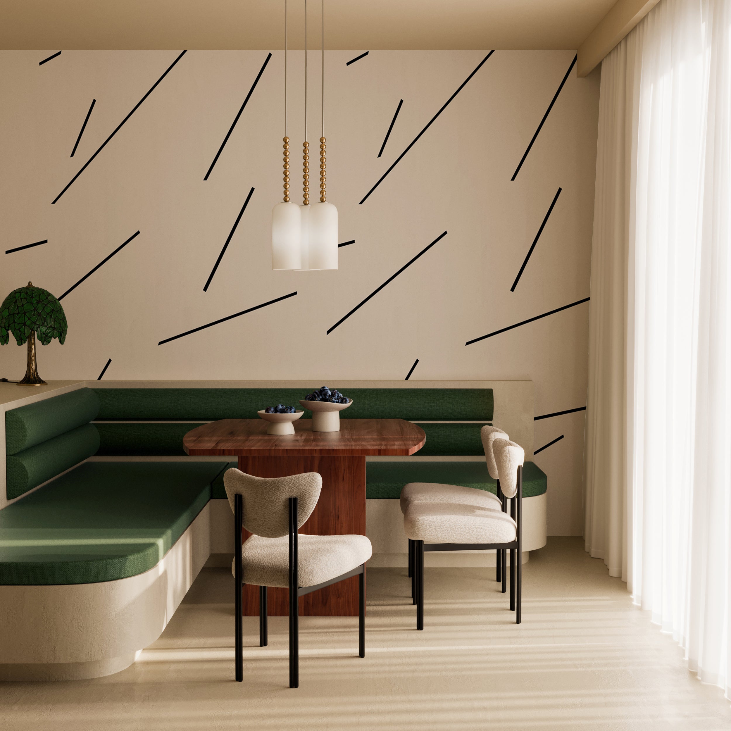 Bang Dem Sticks© Wallpaper in Black + Creme